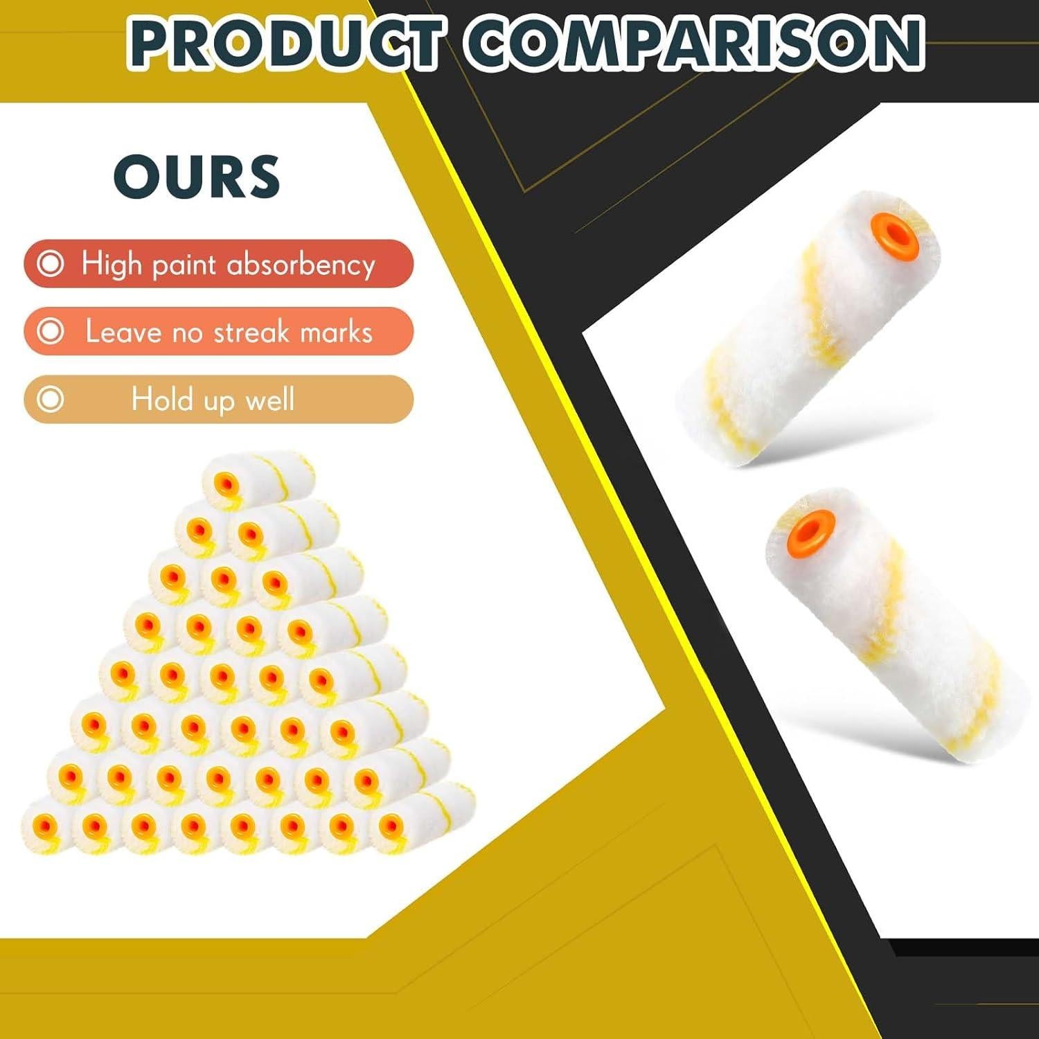 Cubiertas de Rodillo de Pintura Leumoi 100 Pcs 10.16 cm Microfibra