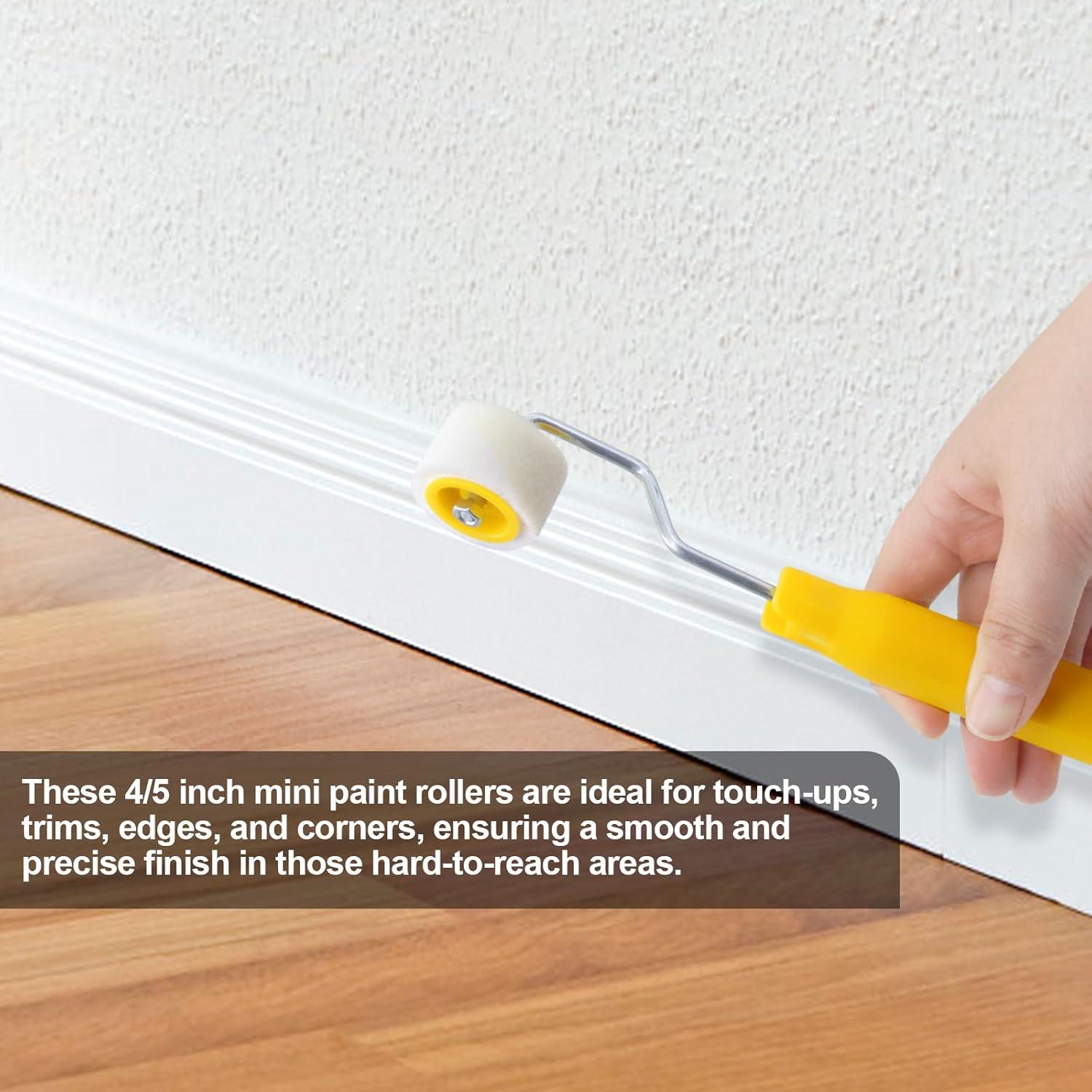 Paquete de 4 Rodillos de Pintura Mini YINARONG 2.5 cm