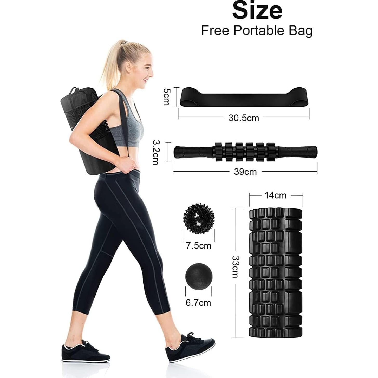 Set de Masaje Muscular Profundo 6 en 1 Aucuu con Rodillo