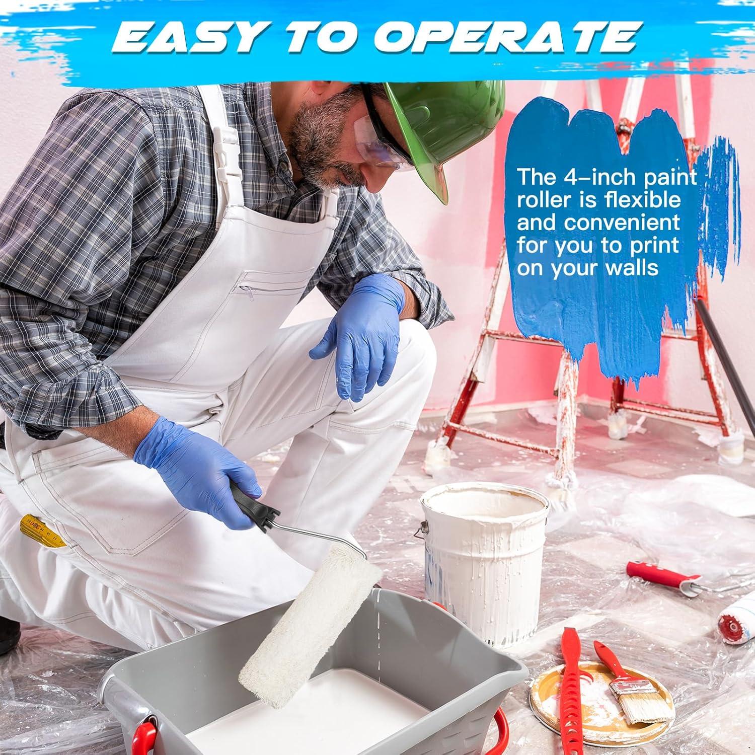 Mini Rodillo de Pintura Baderke 10 Pcs 5.08 cm Negro