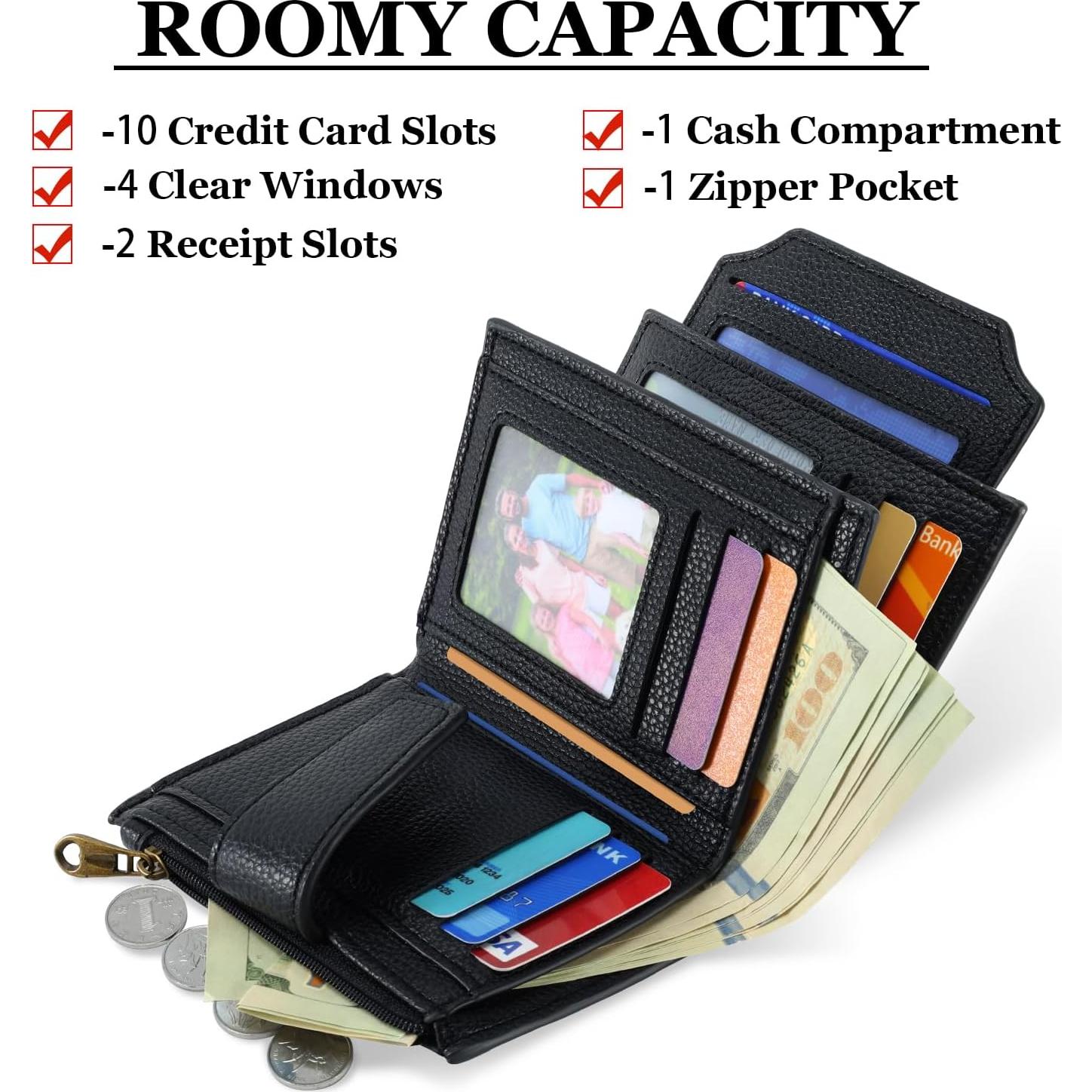 Billetera Compacta para Mujeres Airkit con Bloqueo RFID Negra