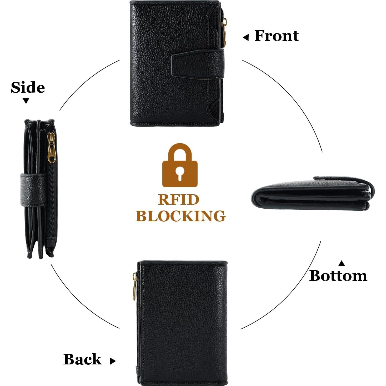 Billetera Compacta para Mujeres Airkit con Bloqueo RFID Negra