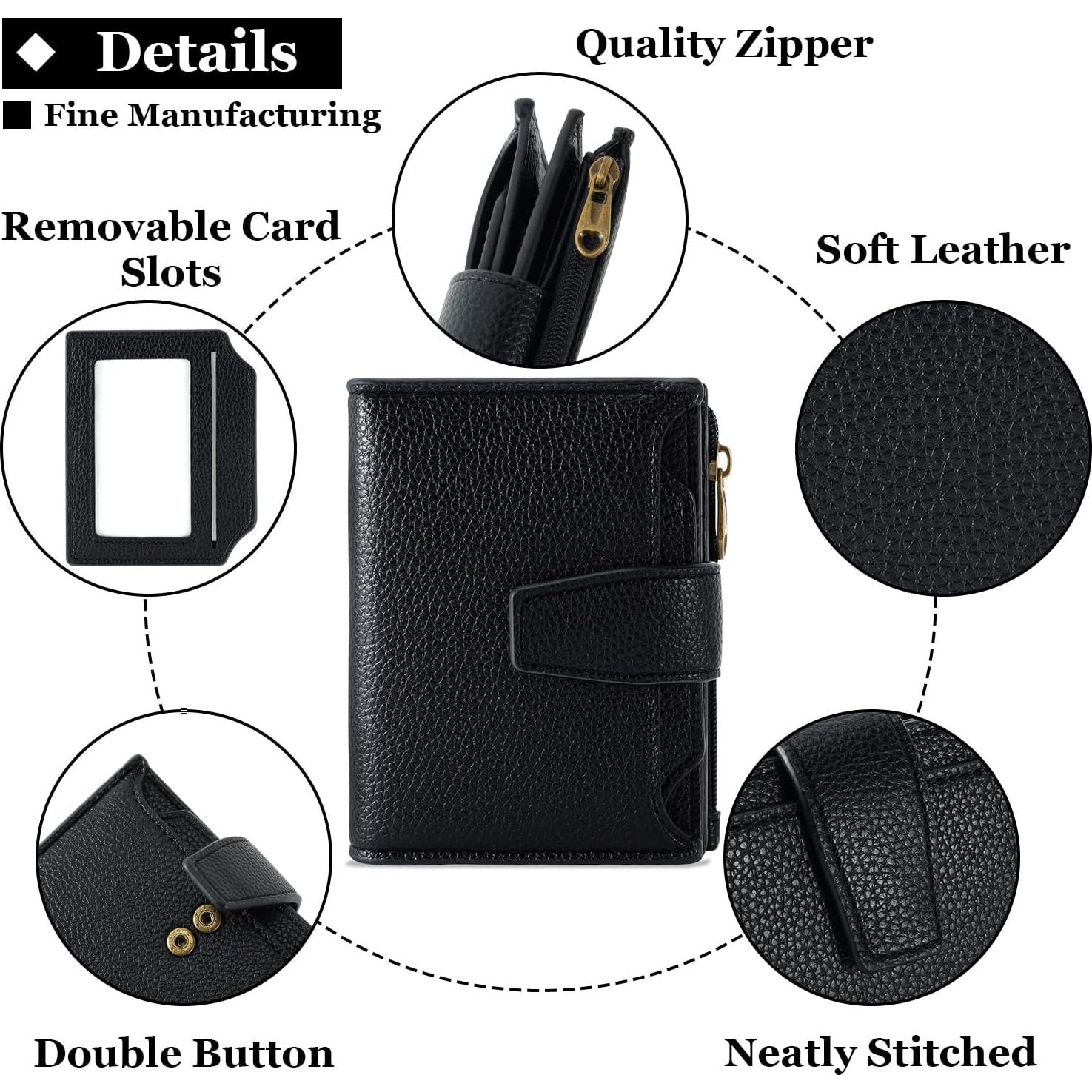 Billetera Compacta para Mujeres Airkit con Bloqueo RFID Negra