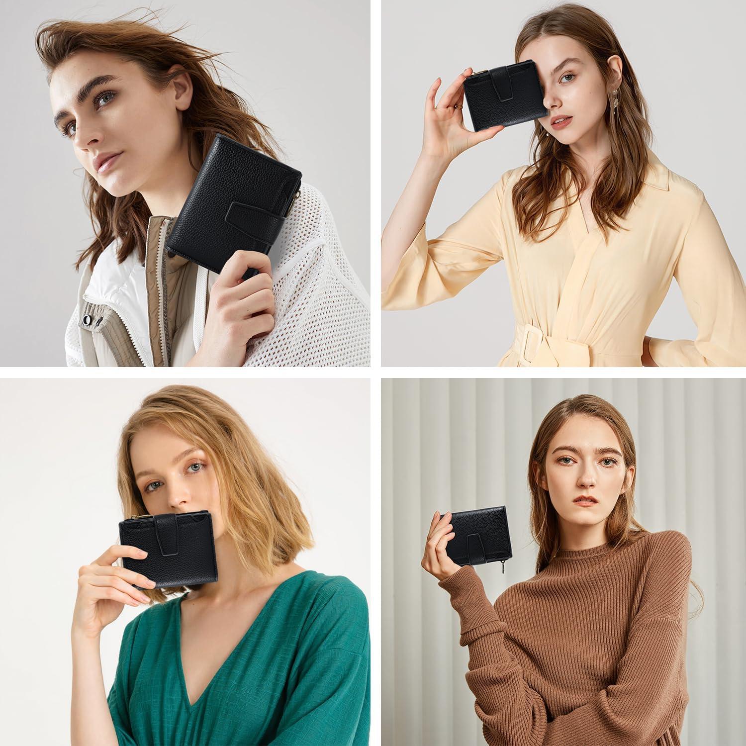 Billetera Compacta para Mujeres Airkit con Bloqueo RFID Negra