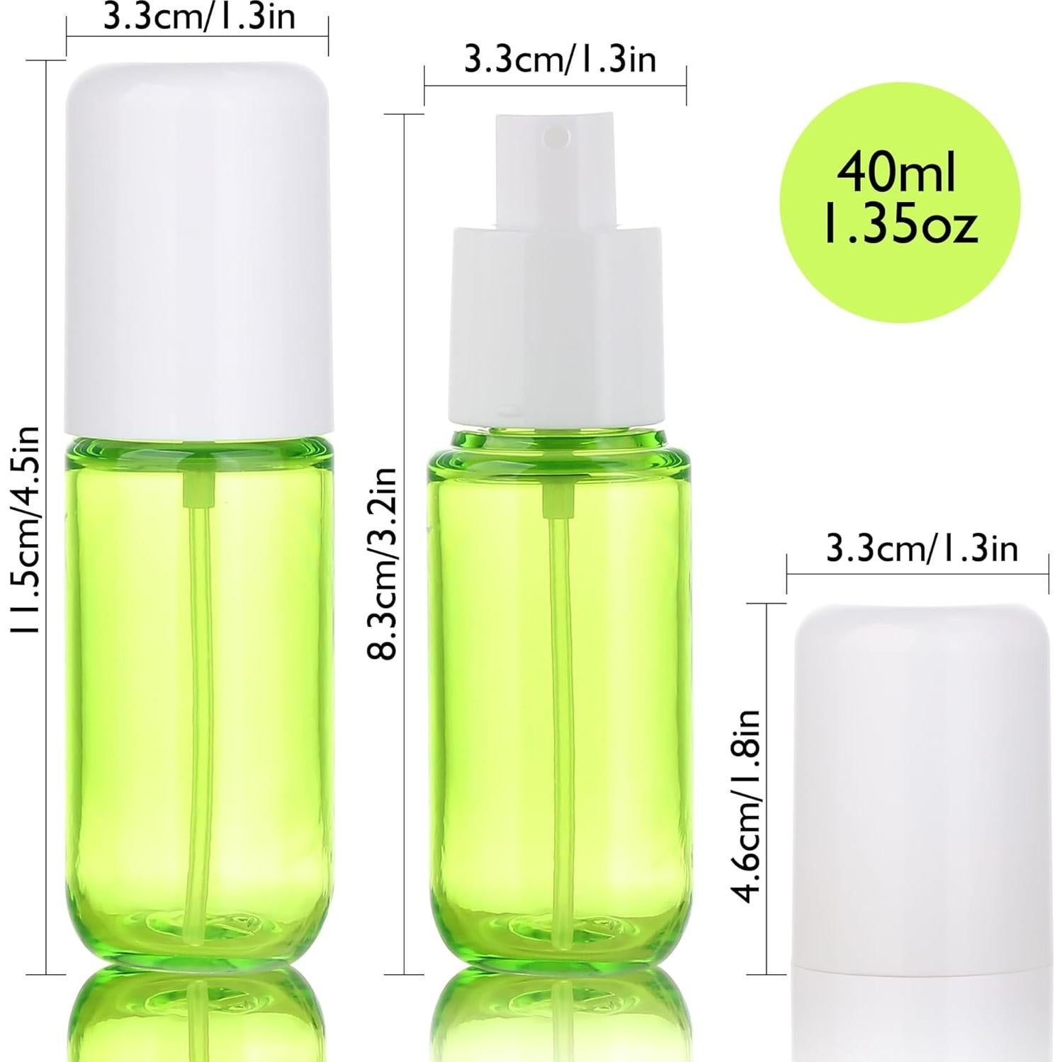 Botellas de Spray de Viaje KREMORV 40ml Reutilizables A Prueba de Fugas