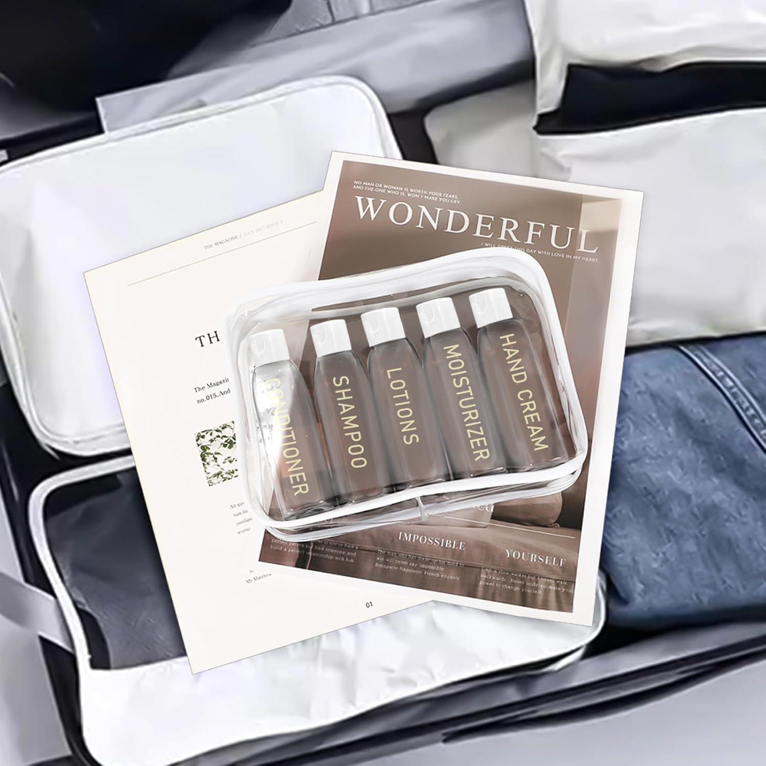 Botellas de Viaje CHEODIN 5 pcs 100ml Aprobadas por TSA