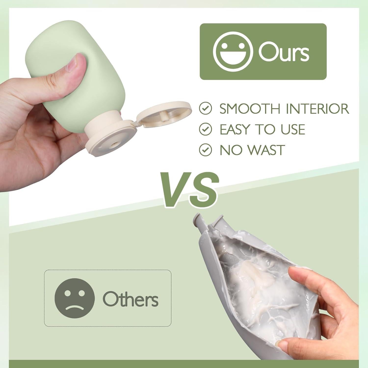 Set de Botellas de Viaje Reutilizables ASEVAT 100 ml a Prueba de Fugas