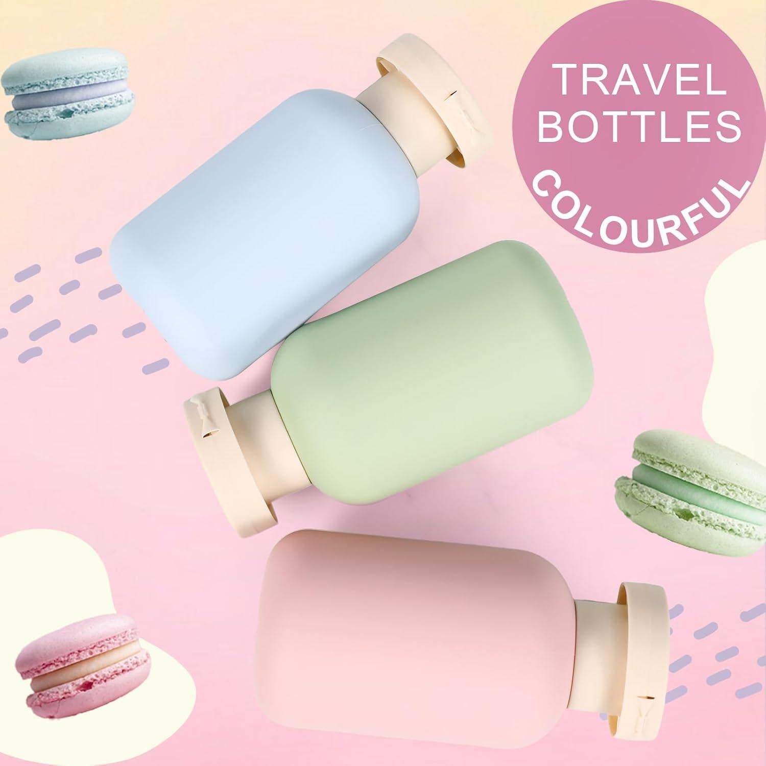 Set de Botellas de Viaje Reutilizables ASEVAT 100 ml a Prueba de Fugas
