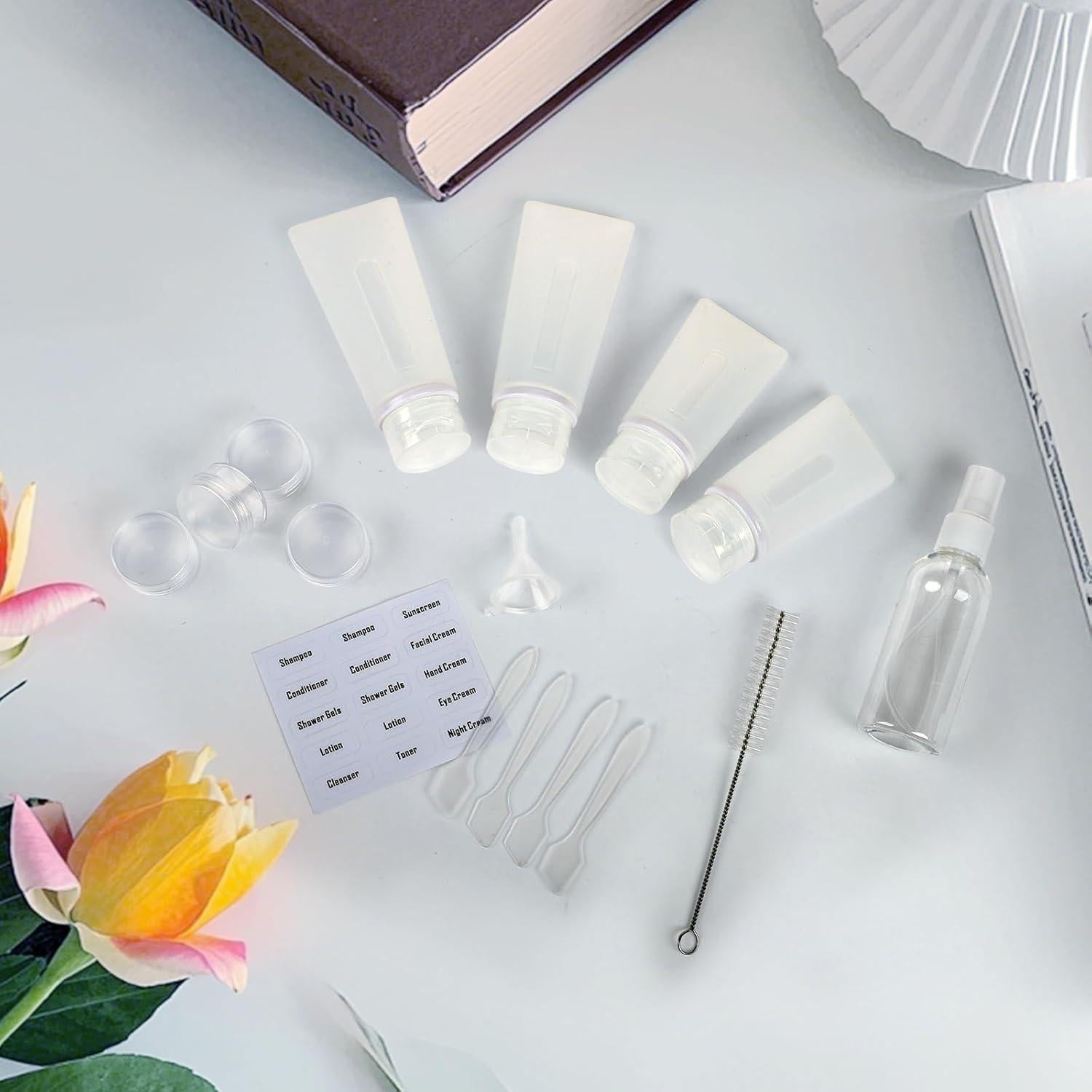 Set de 17 Botellas de Silicona Craftisan para Viaje TSA