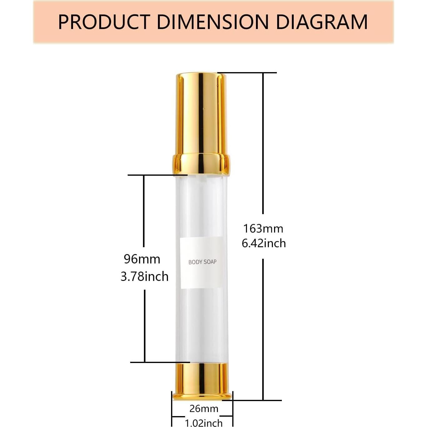 Juego de Botellas de Viaje Doradas 30ml XQNCBY 4 Piezas