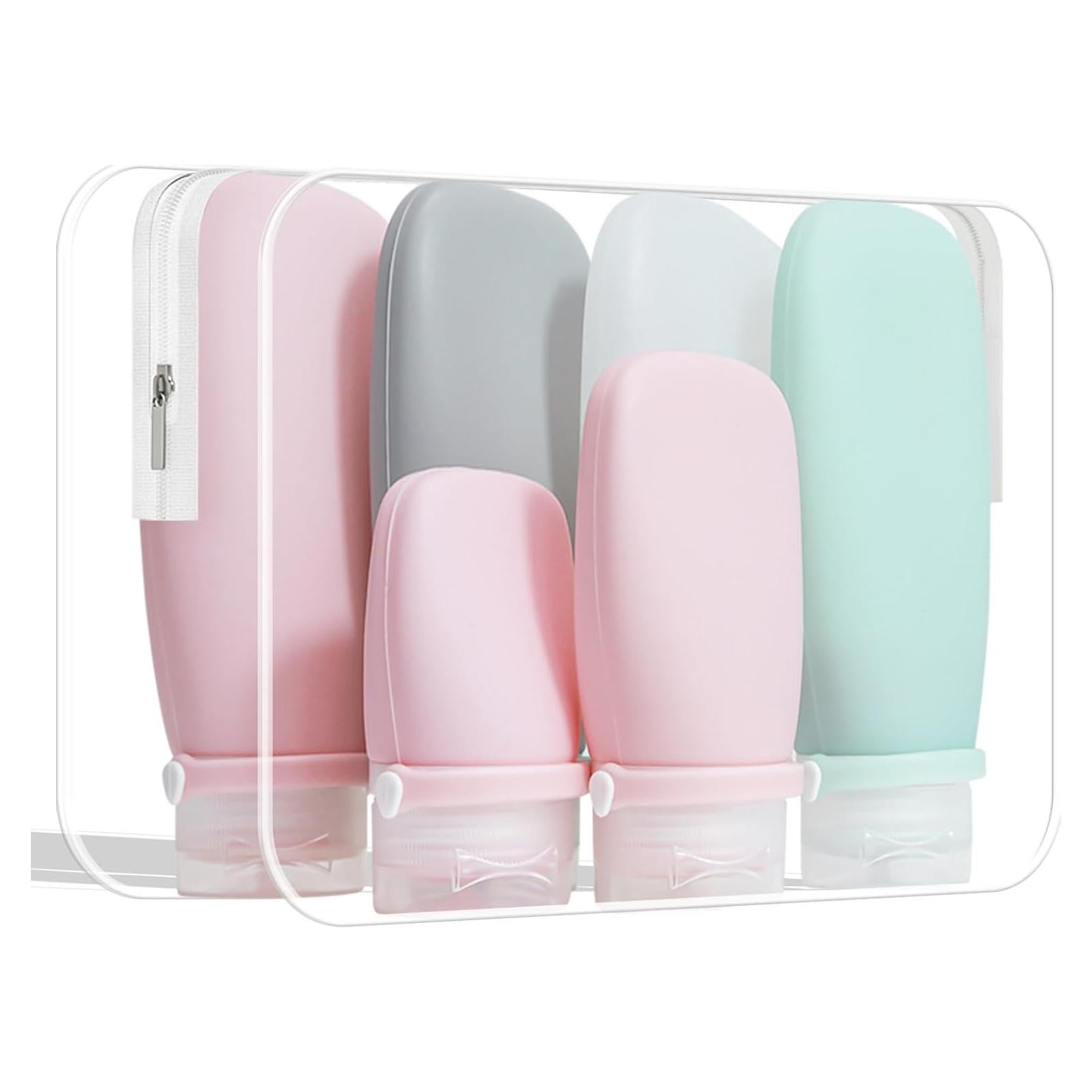 Juego de Botellas de Viaje Wzsipod 6 Piezas Silicona 3oz 2oz 1oz