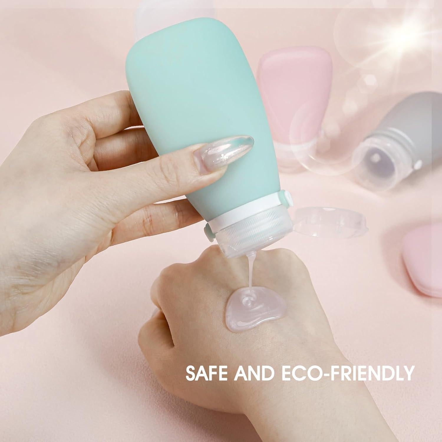 Juego de Botellas de Viaje Wzsipod 6 Piezas Silicona 3oz 2oz 1oz