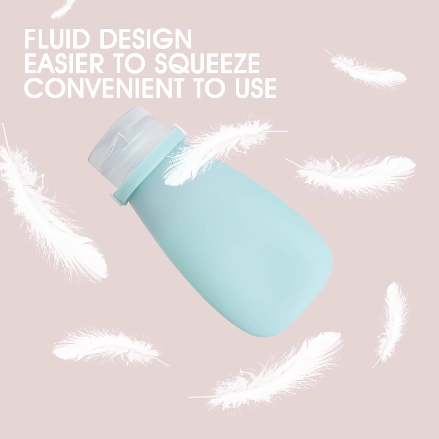 Juego de Botellas de Viaje Wzsipod 6 Piezas Silicona 3oz 2oz 1oz