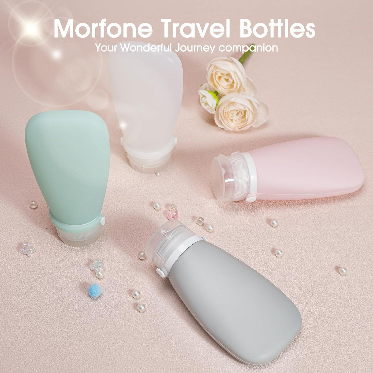 Juego de Botellas de Viaje Wzsipod 6 Piezas Silicona 3oz 2oz 1oz