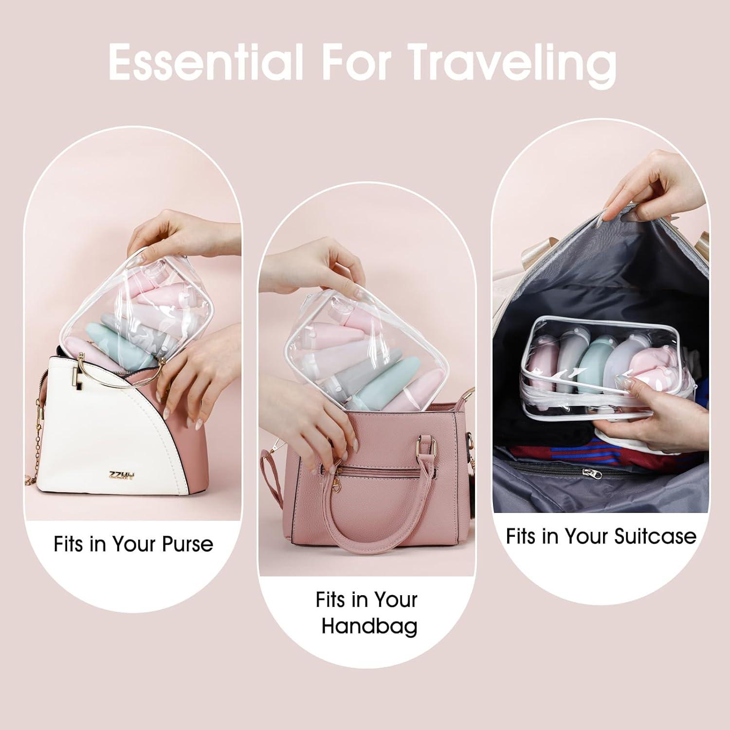 Juego de Botellas de Viaje Wzsipod 6 Piezas Silicona 3oz 2oz 1oz