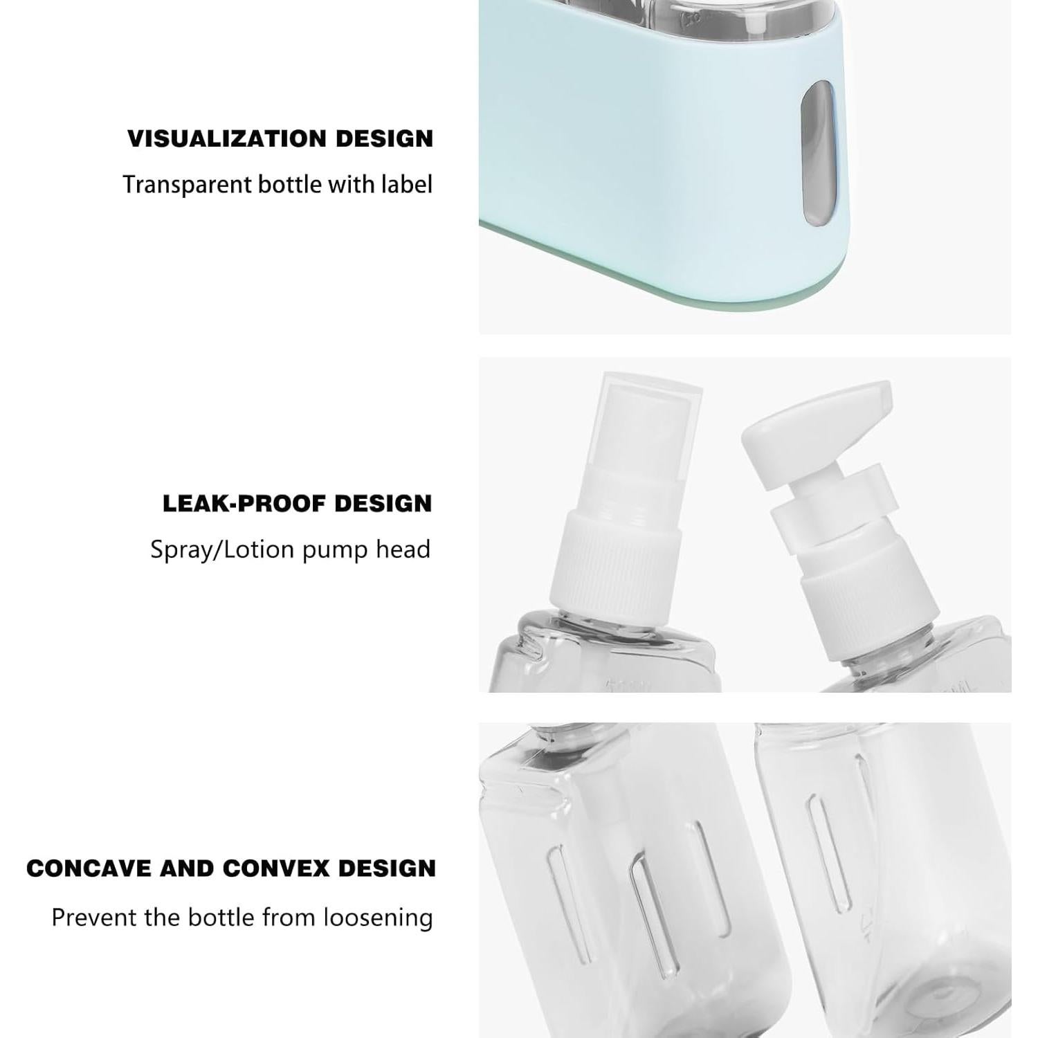 Set de Botellas de Viaje Songaa 2 en 1 Azul 100ml