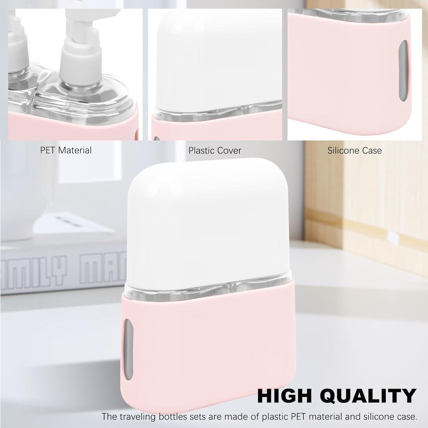 Botellas de Viaje Skycase 2 en 1 Rosa - A Prueba de Fugas