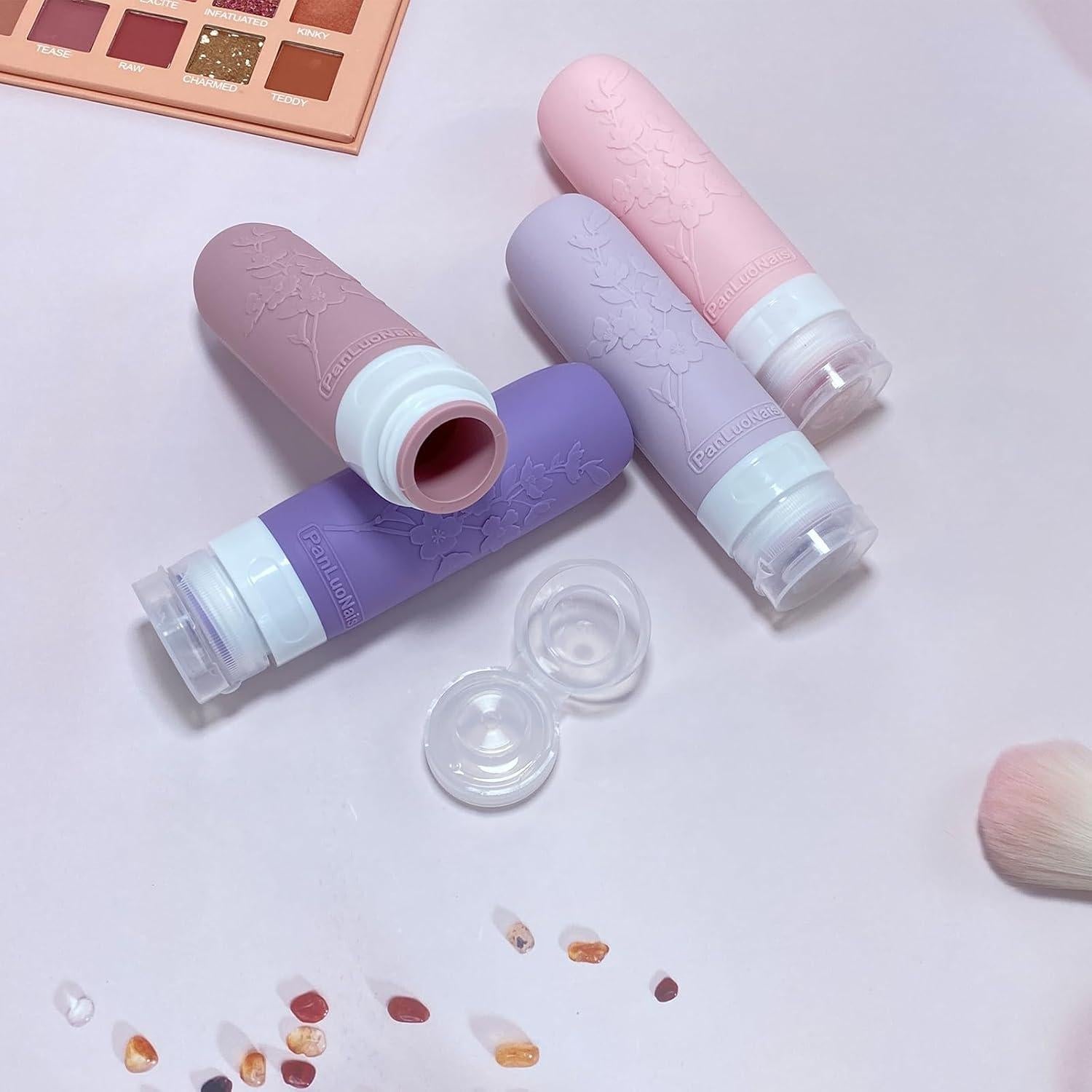 Botellas de Viaje PanLuoNais 3 Oz Silicona A Prueba de Fugas