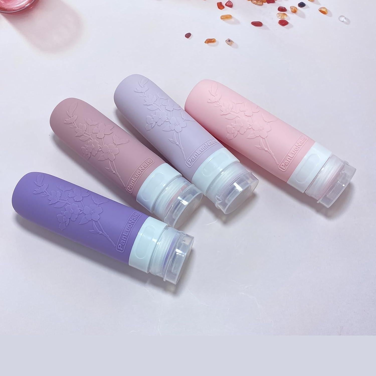 Botellas de Viaje PanLuoNais 3 Oz Silicona A Prueba de Fugas