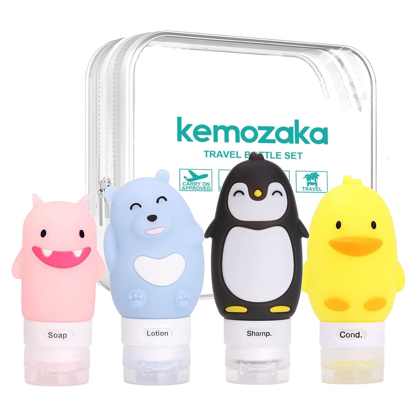 Conjunto de Botellas de Silicona Reutilizables Kemozaka 4 Piezas
