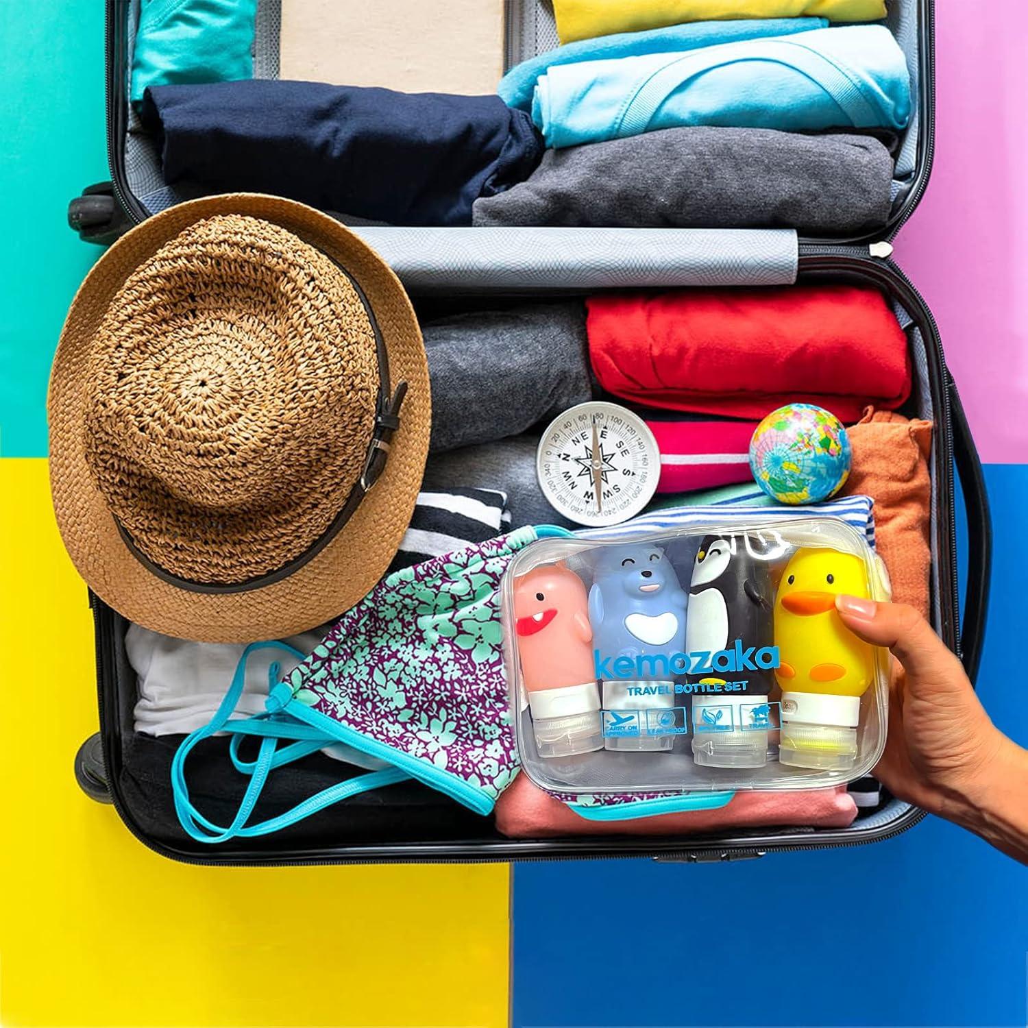 Conjunto de Botellas de Silicona Reutilizables Kemozaka 4 Piezas