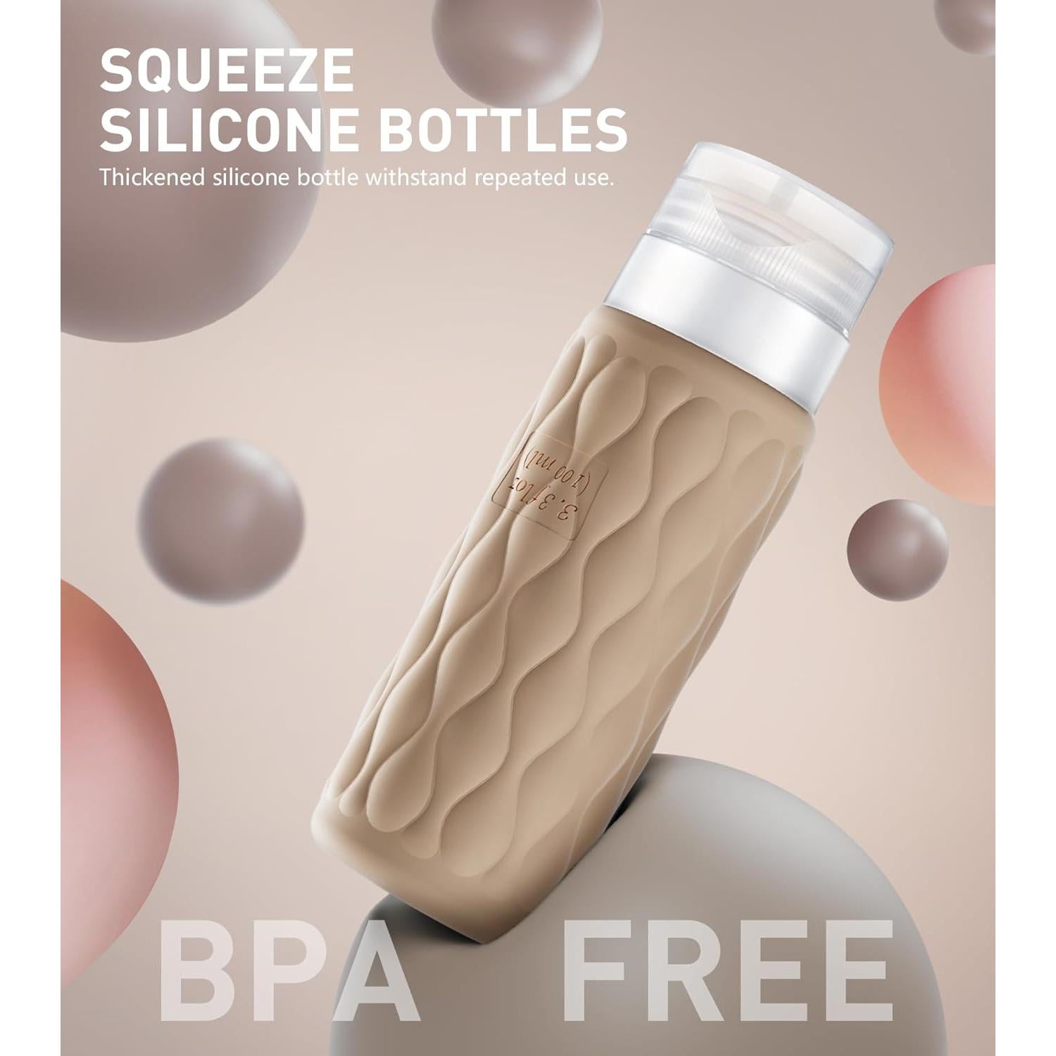 Botellas de Viaje Colelulu 100 ml Silicona Aprobadas TSA