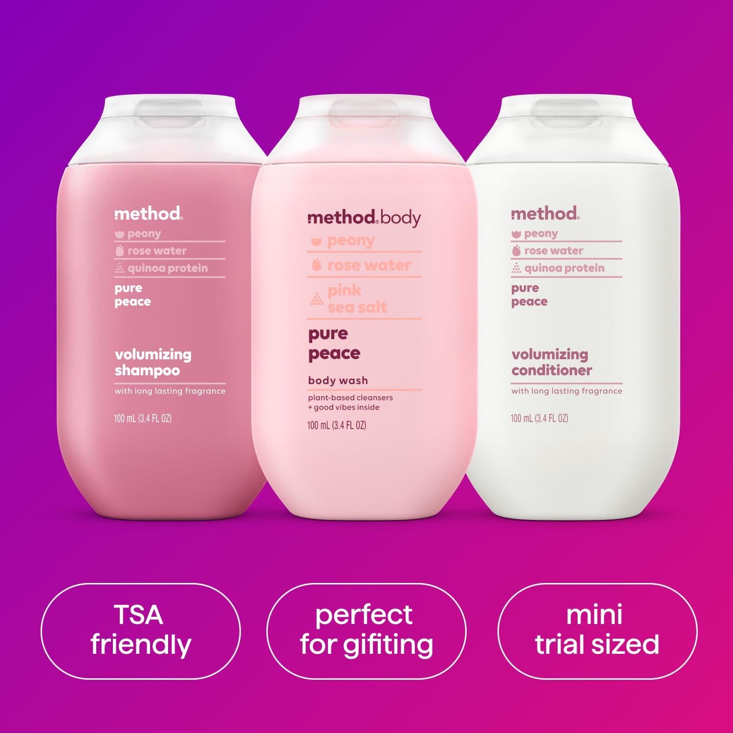 Set de regalo gel de baño y cuidado cabello Method 3x100ml