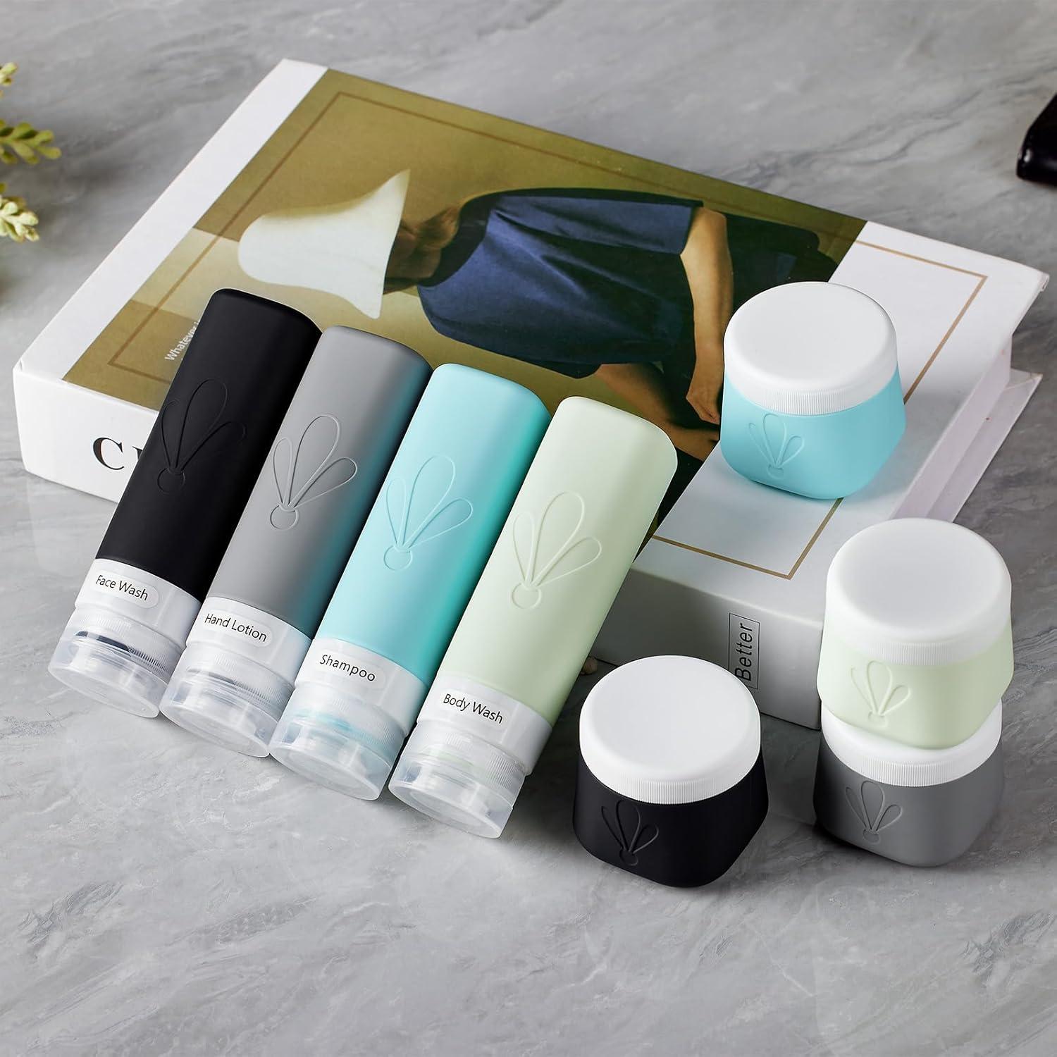 Set de Botellas de Viaje INSFIT 8 Piezas 90ml y Tarros 60ml