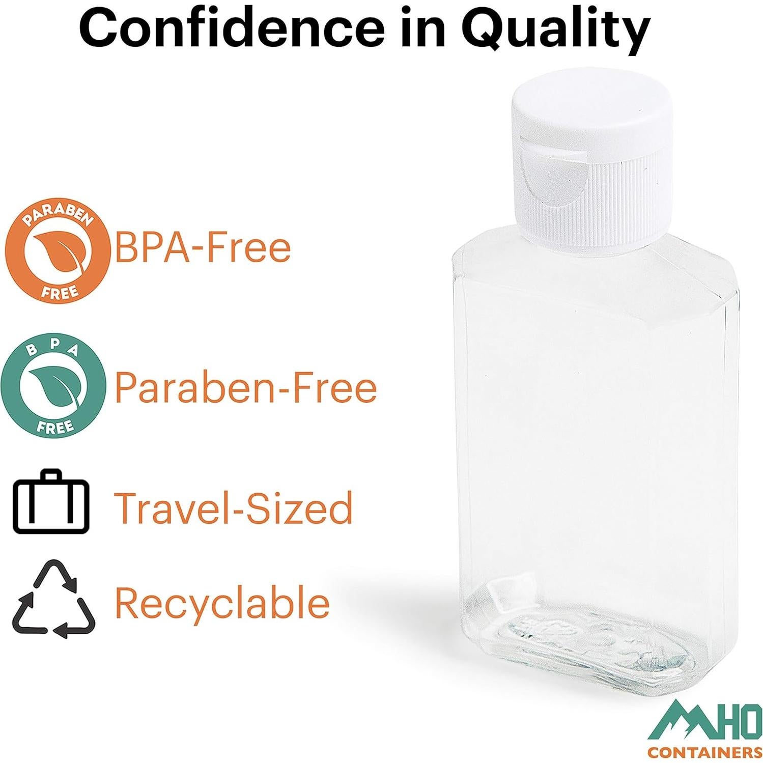 Botellas de Viaje Reutilizables MHO Containers 60ml Set de 6