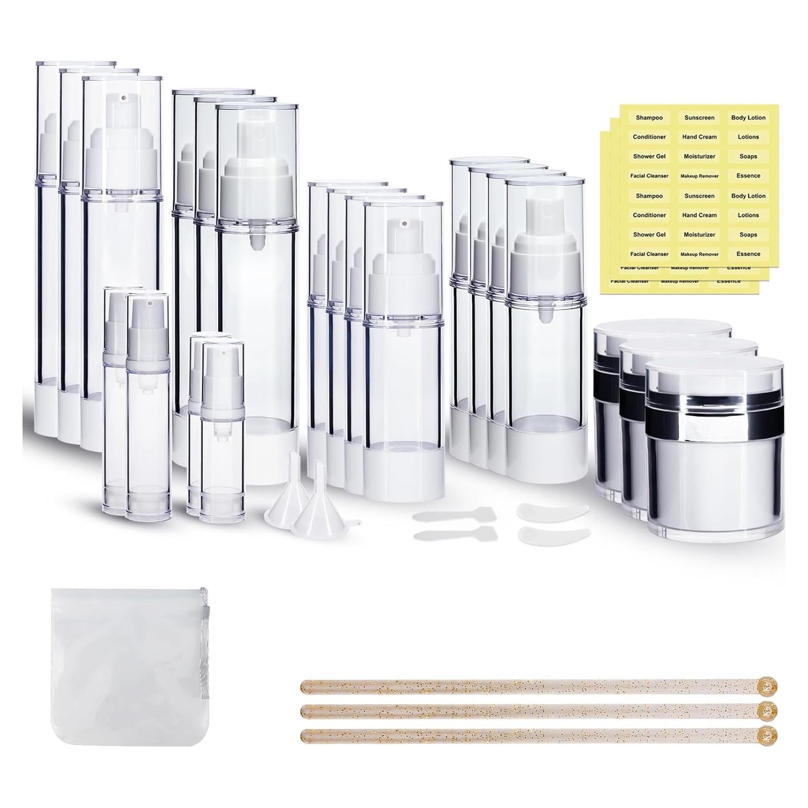 Set de 34 Tarros Recargables KOUWICH 50/30/20/10ml Viaje