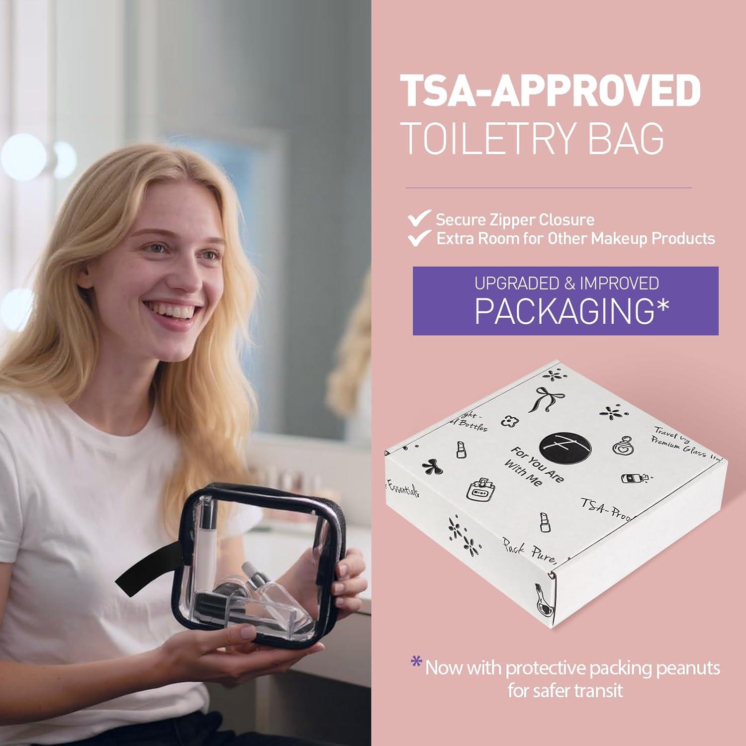 18 Botellas de Vidrio para Viaje FYAWME Aprobadas por TSA