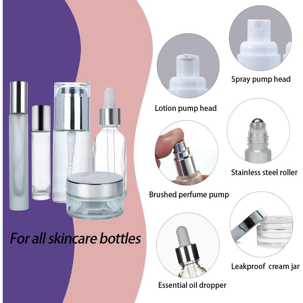 18 Botellas de Vidrio para Viaje FYAWME Aprobadas por TSA