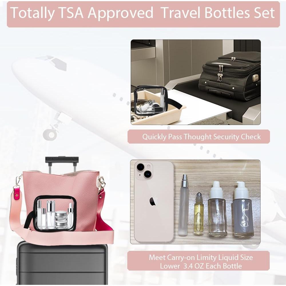 18 Botellas de Vidrio para Viaje FYAWME Aprobadas por TSA