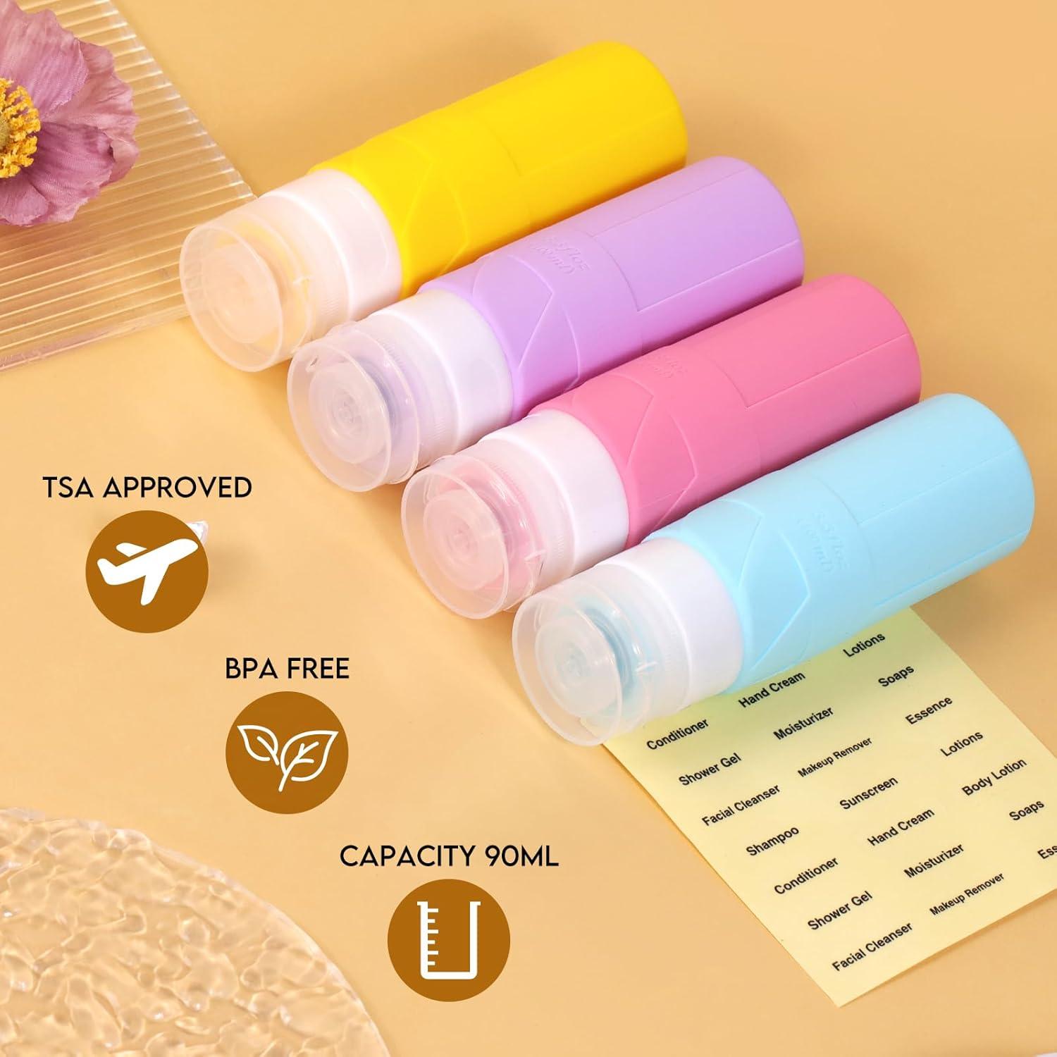 Botellas de Viaje FADVAN 3.3oz (98ml) a Prueba de Fugas