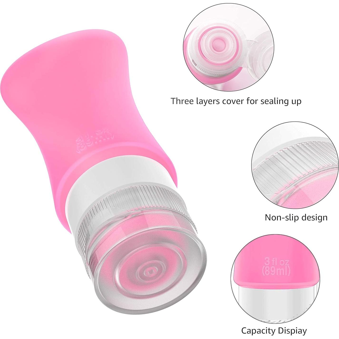 Paquete de 4 Botellas de Viaje Teapile 90ml a Prueba de Fugas