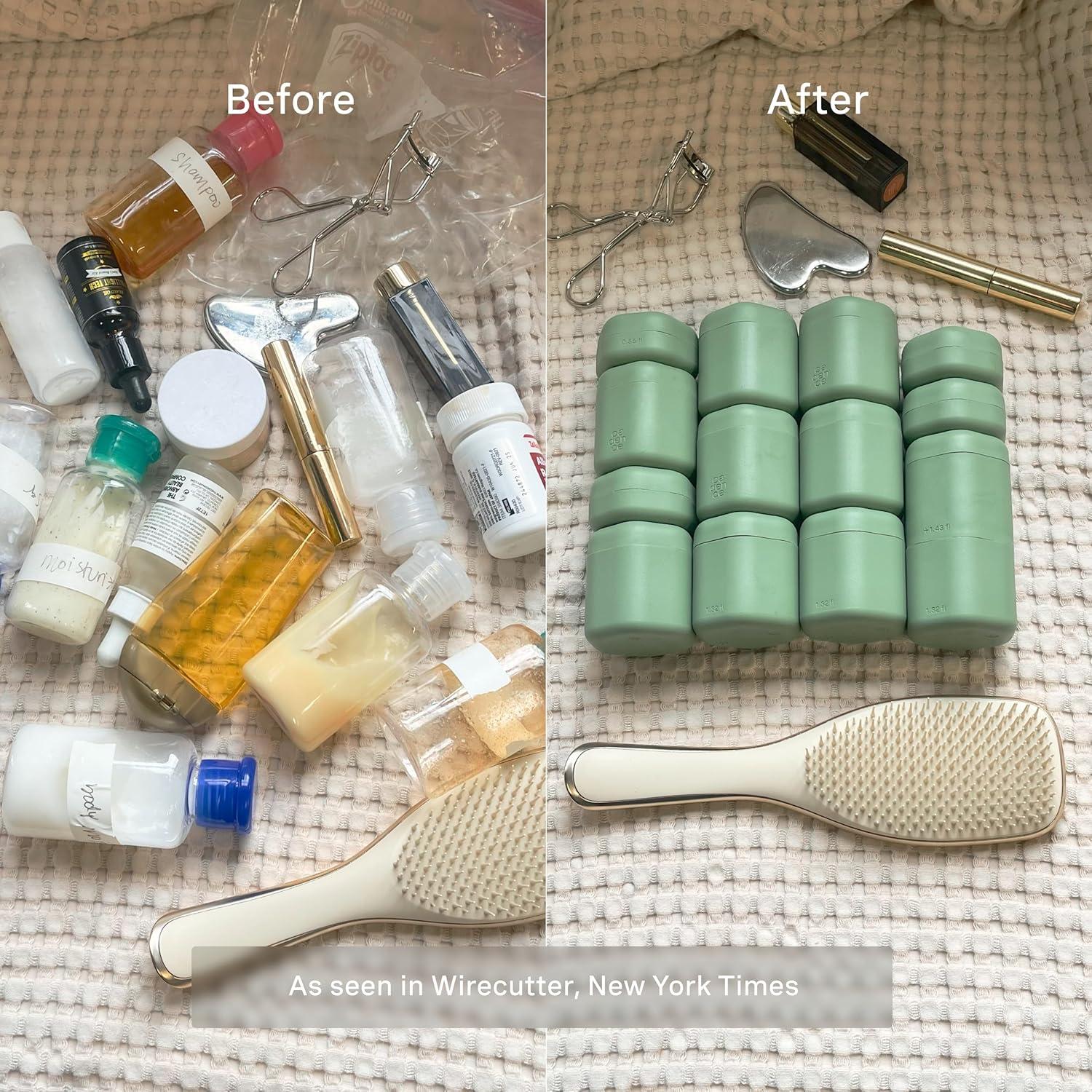 Conjunto de Cápsulas de Cuidado del Cabello Cadence - 3 Contenedores Magnéticos Verde Pino