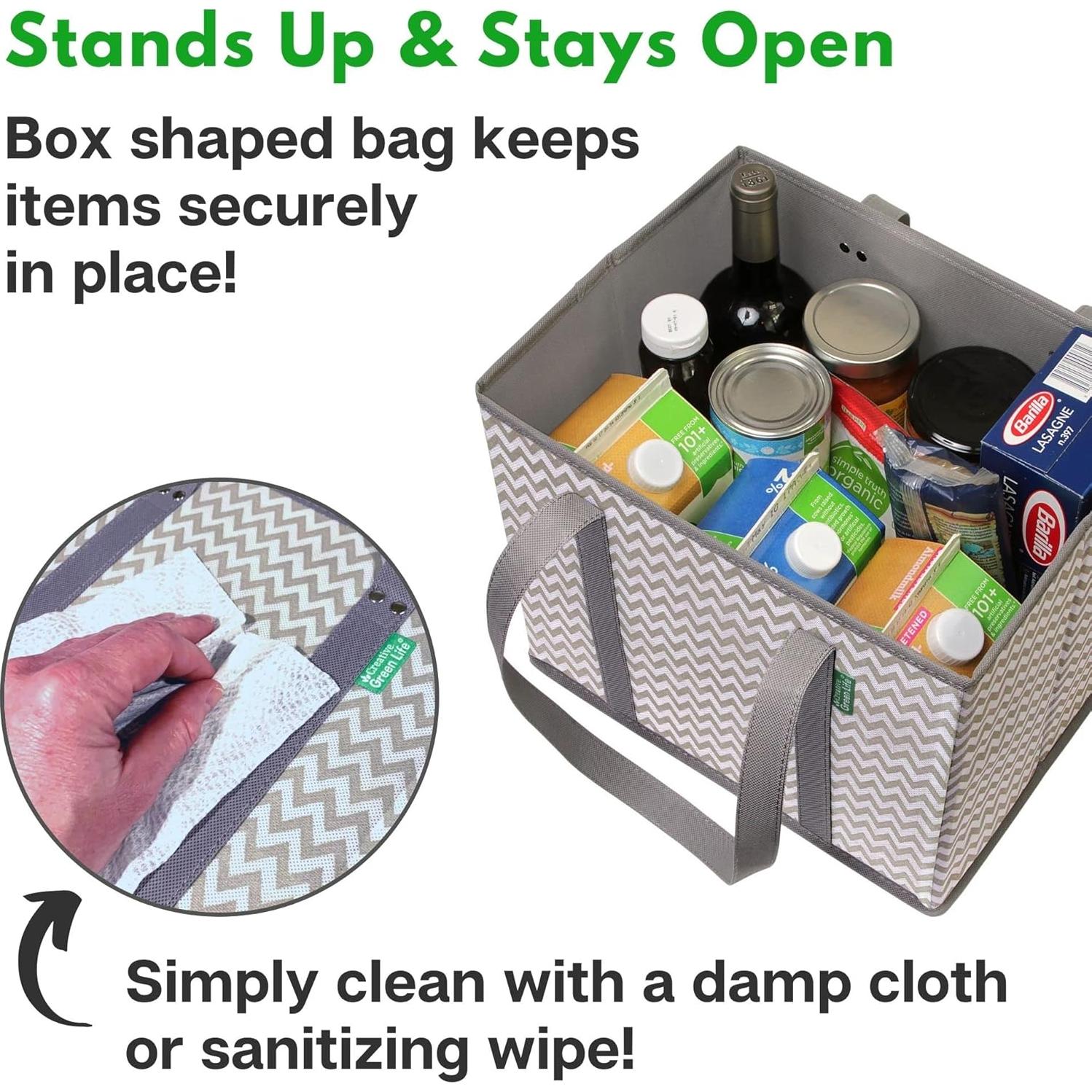 Bolsas de Compras Reutilizables CGL 3 Piezas Chevron Extra Grandes