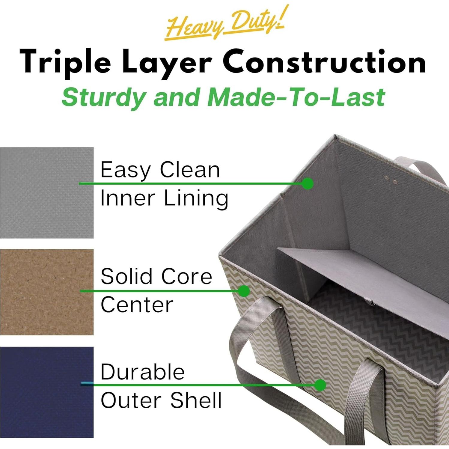 Bolsas de Compras Reutilizables CGL 3 Piezas Chevron Extra Grandes