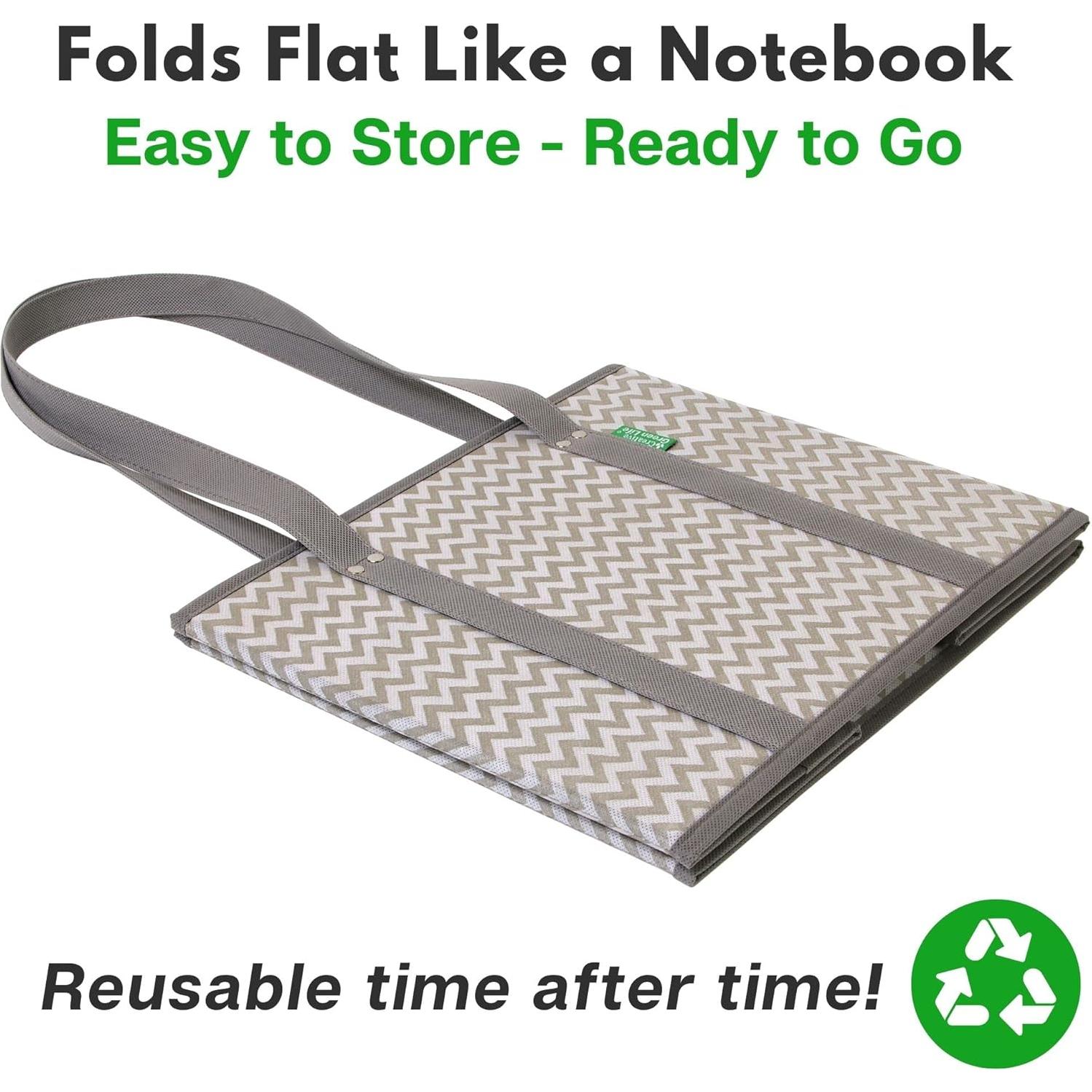 Bolsas de Compras Reutilizables CGL 3 Piezas Chevron Extra Grandes