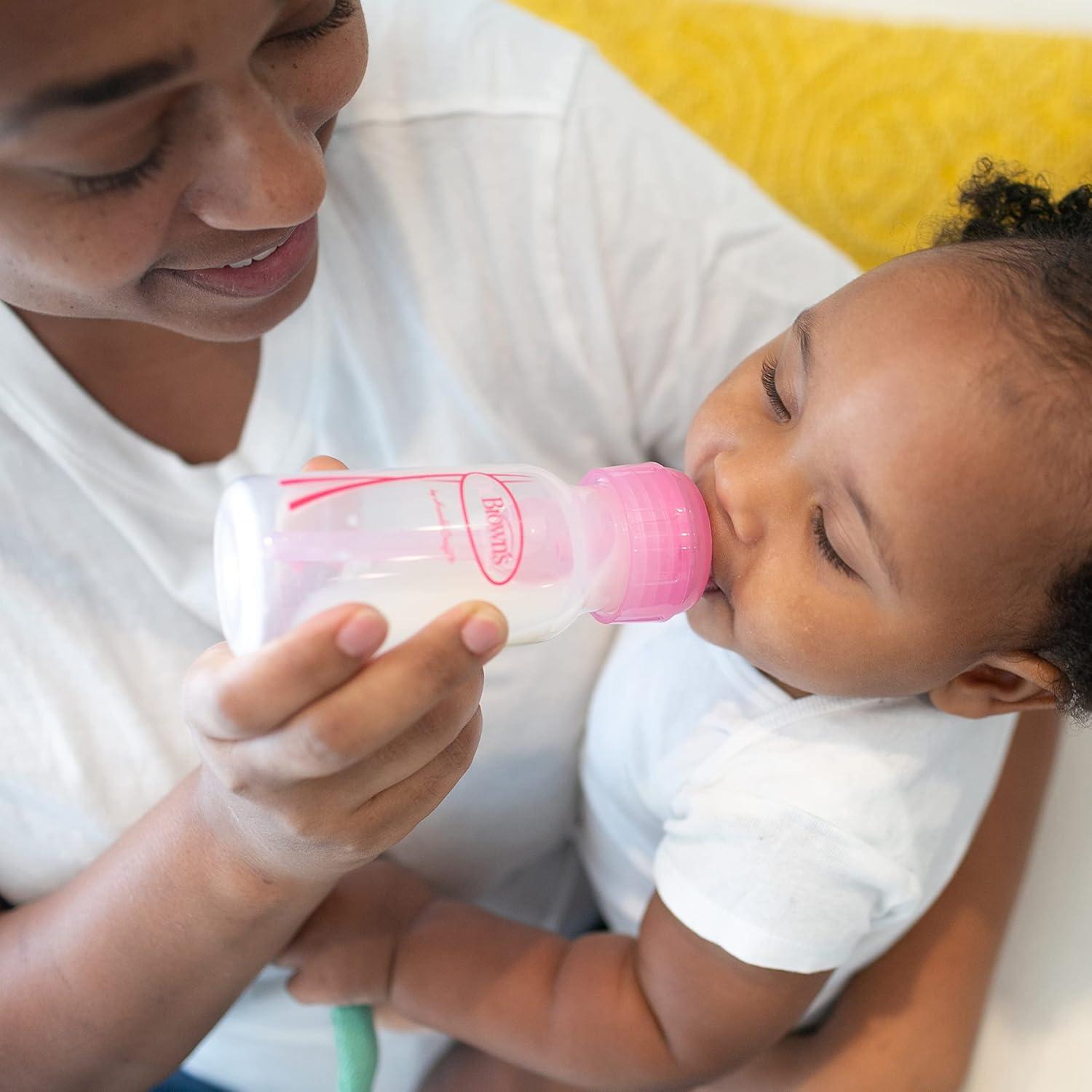 Set de Alimentación Anti-Cólicos Dr. Brown Rosa 4 Biberones 120ml