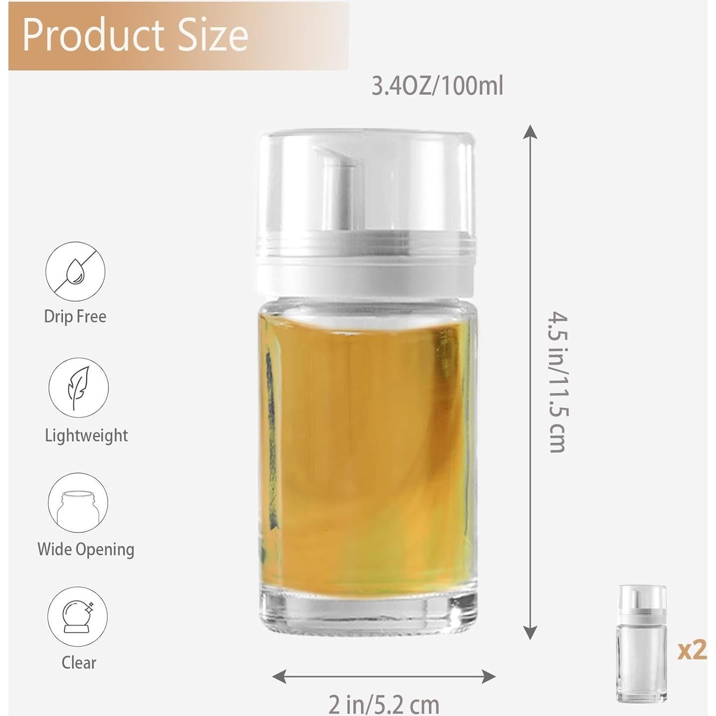 Set de 2 Botellas de Vidrio Kwude 100ml a Prueba de Fugas