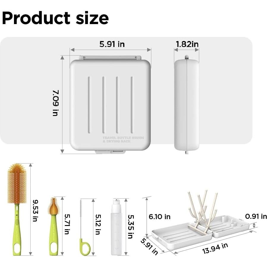 Kit de Limpieza de Botellas de Viaje YOTIME - Libre de BPA