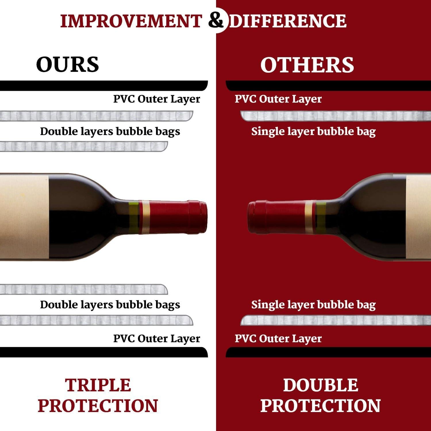 Bolsas de Vino Reutilizables Aozita 4 Set (8 pcs) Protección Triple