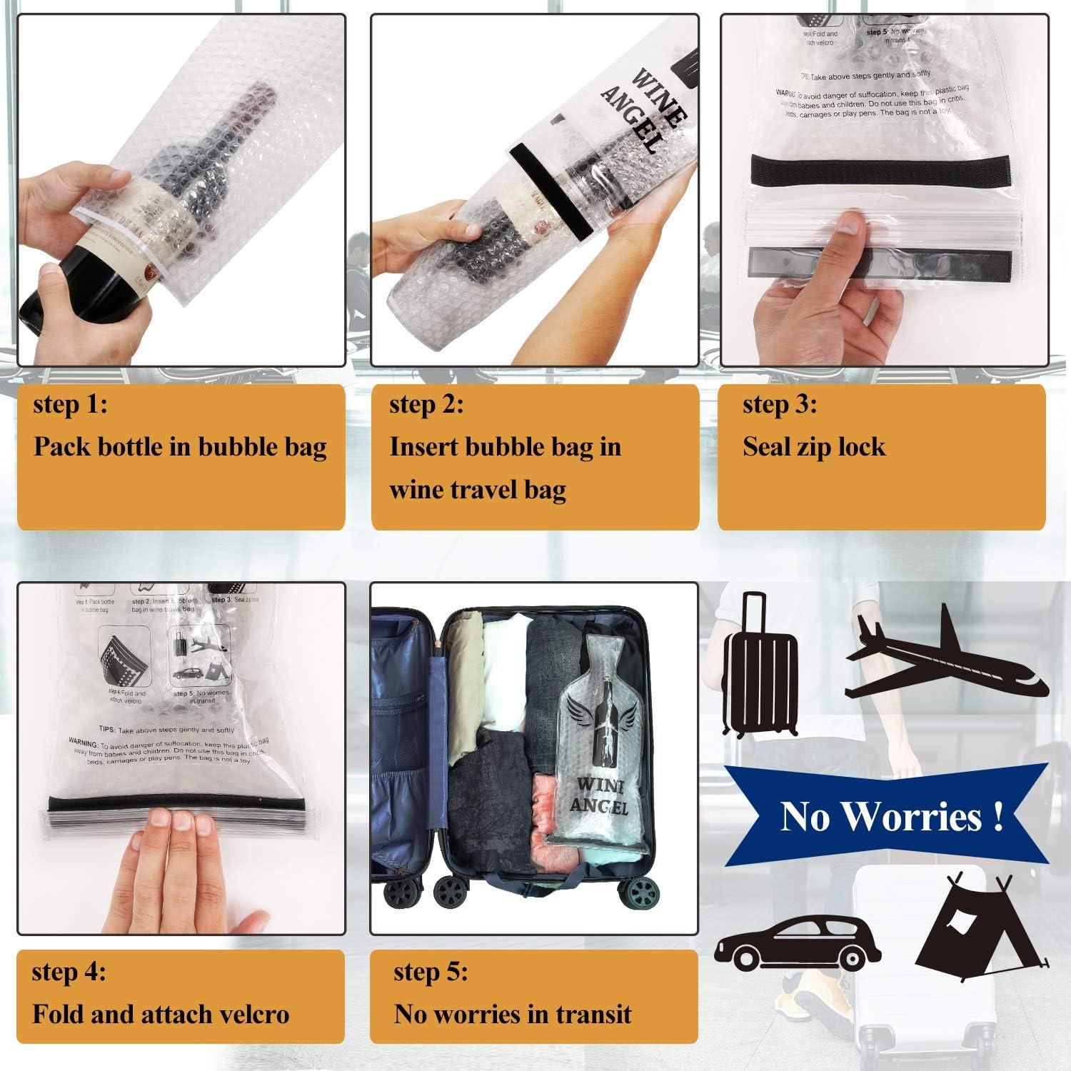 Bolsas de Vino Reutilizables Aozita 4 Set (8 pcs) Protección Triple