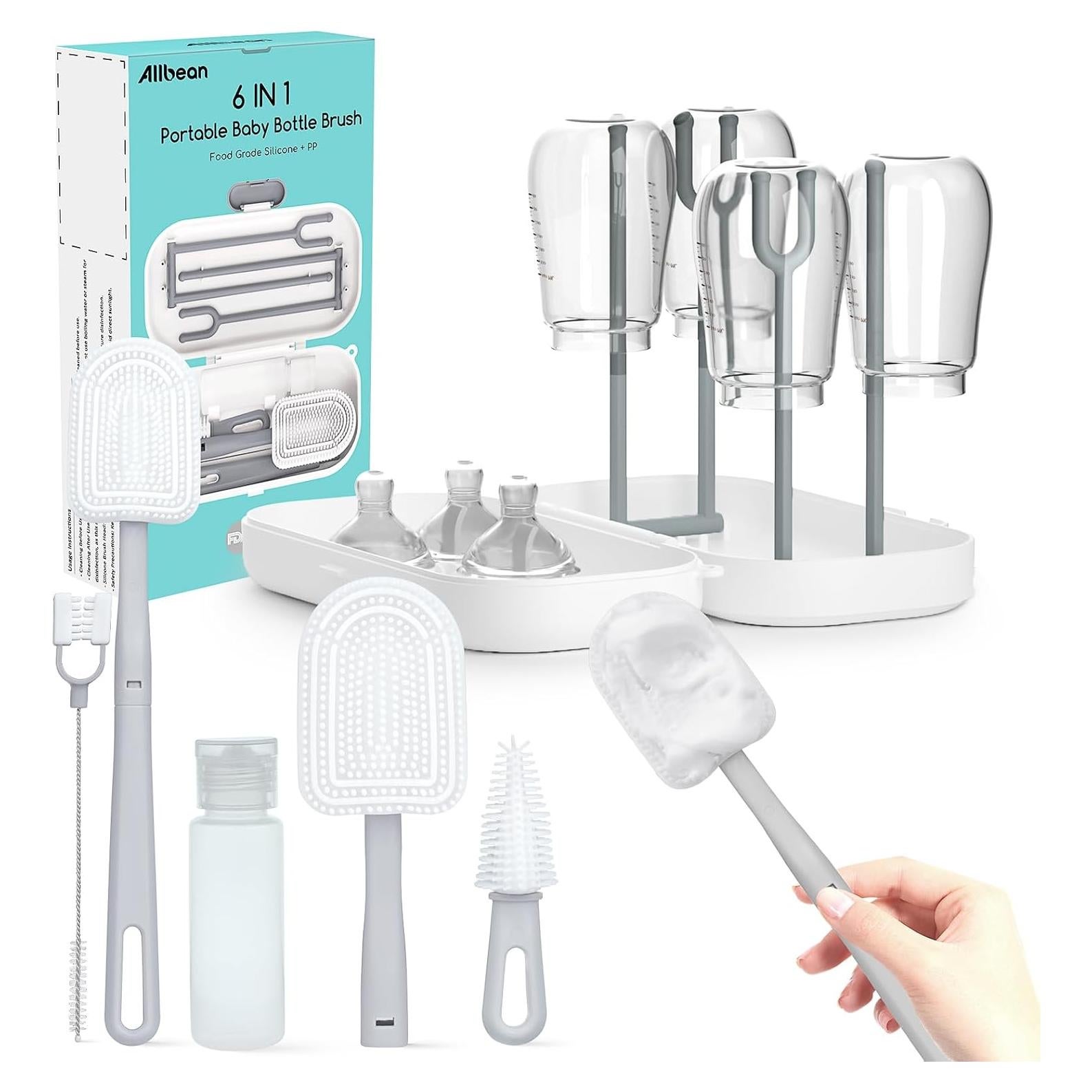 Kit de Cepillos de Silicona Allbean 6 en 1 para Bebés