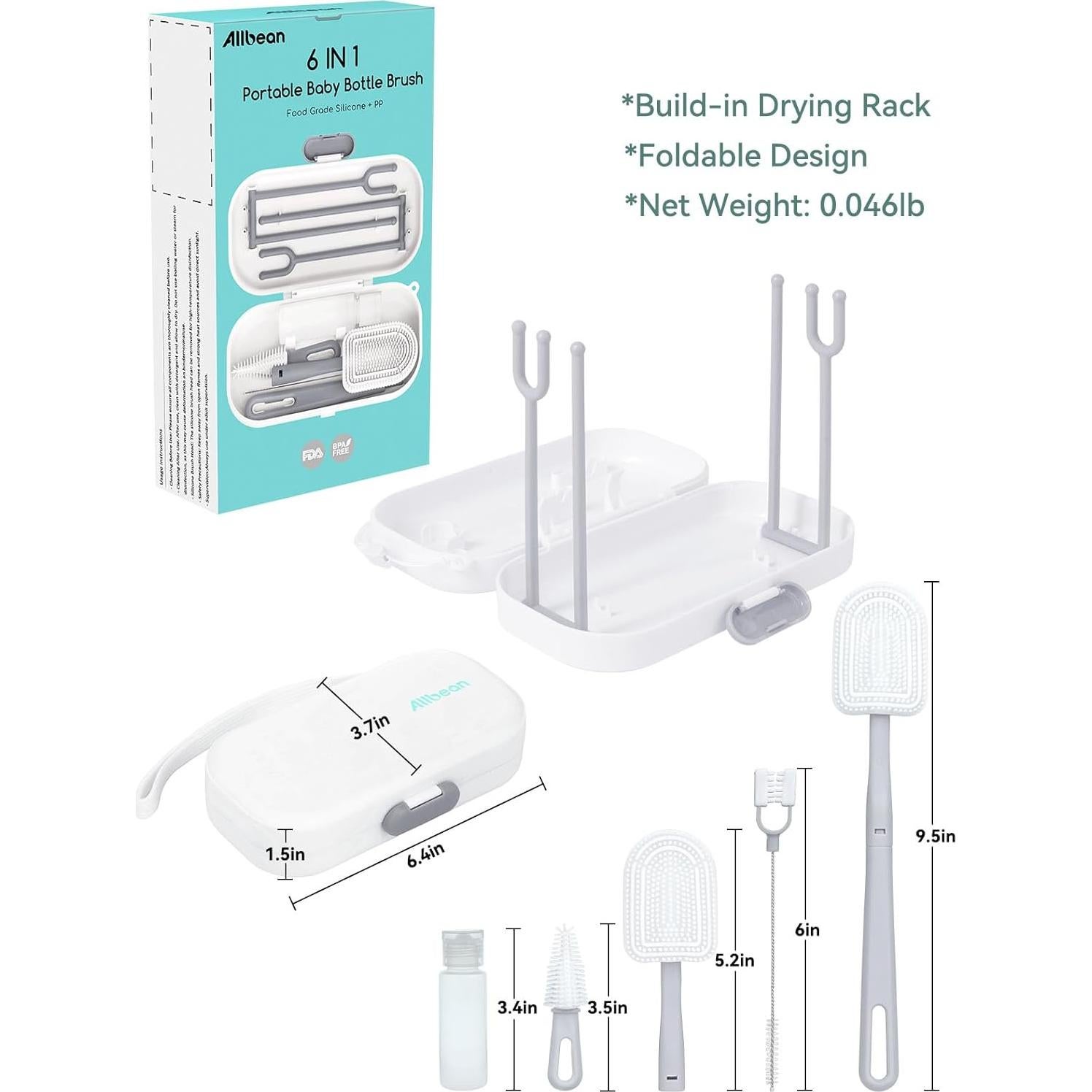 Kit de Cepillos de Silicona Allbean 6 en 1 para Bebés