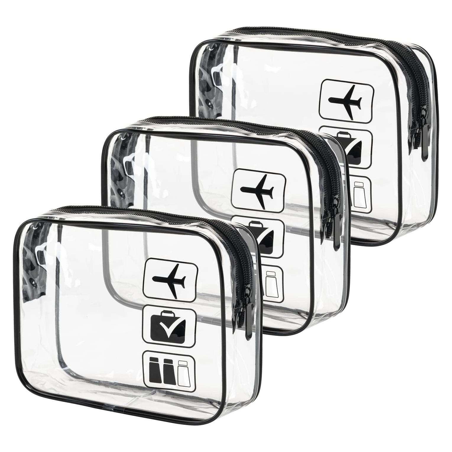 Bolsa de Aseo Transparente MODENGKONGJIAN 3 Pcs TSA 19.6x15x6.4cm