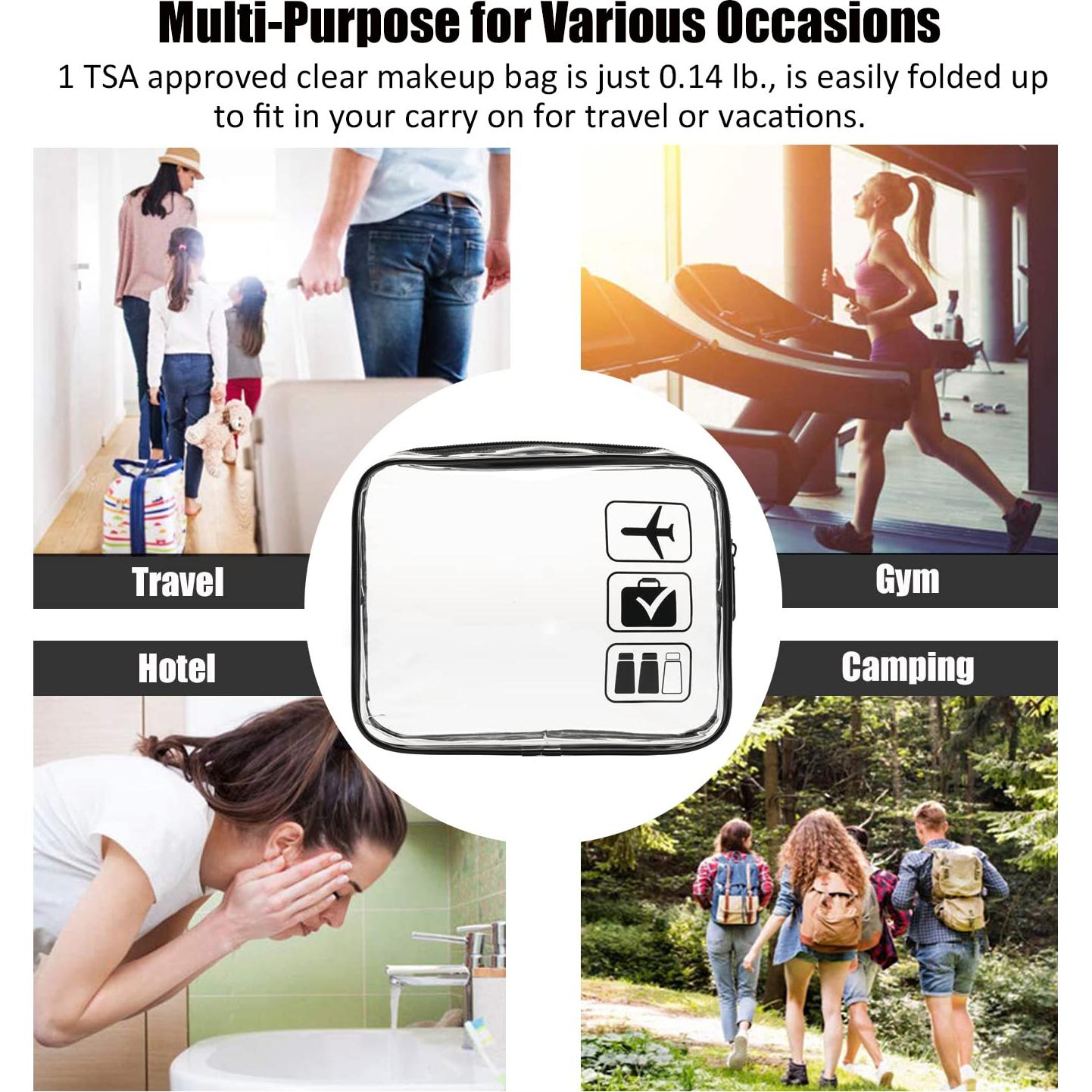 Bolsa de Aseo Transparente MODENGKONGJIAN 3 Pcs TSA 19.6x15x6.4cm