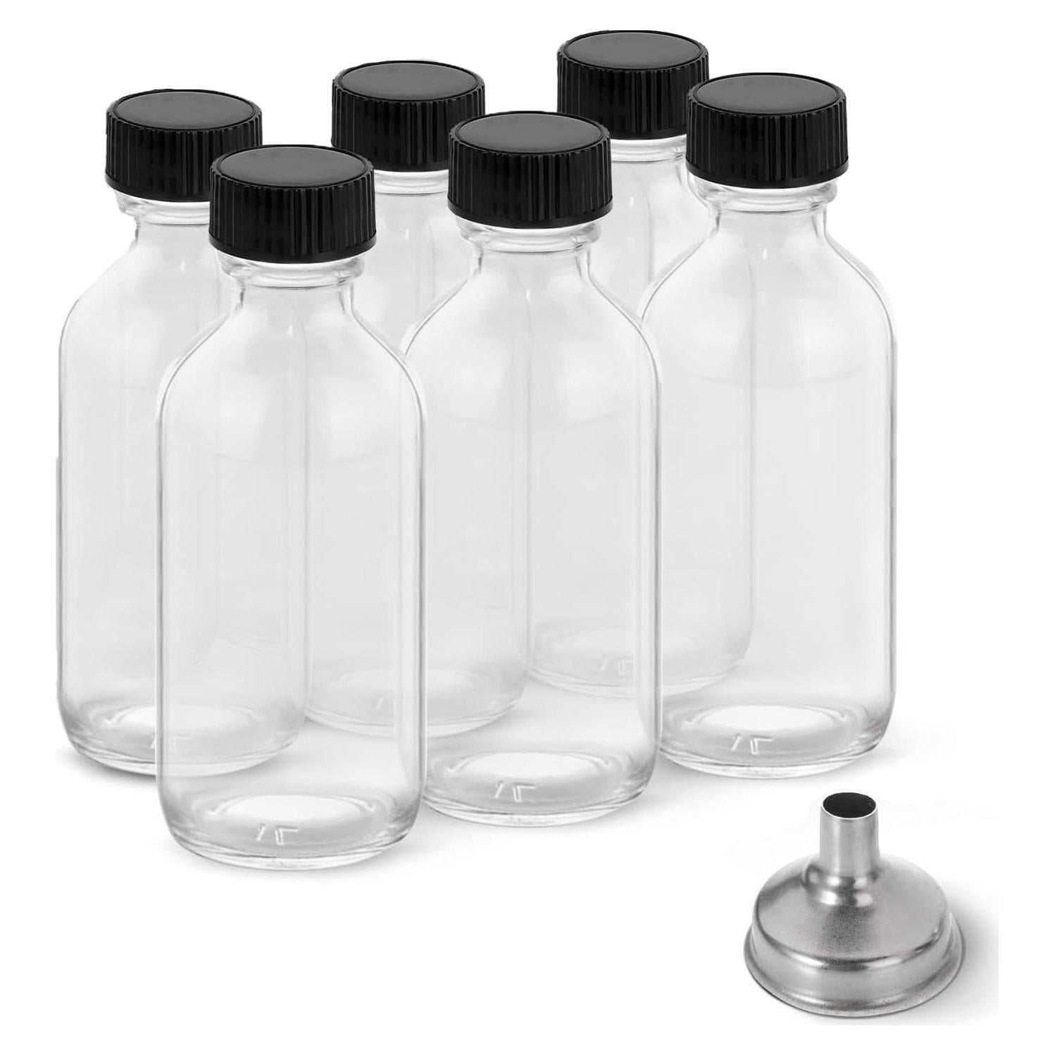 DIDITIME 6 Botellas de Vidrio 60 ml con Tapas y Embudos