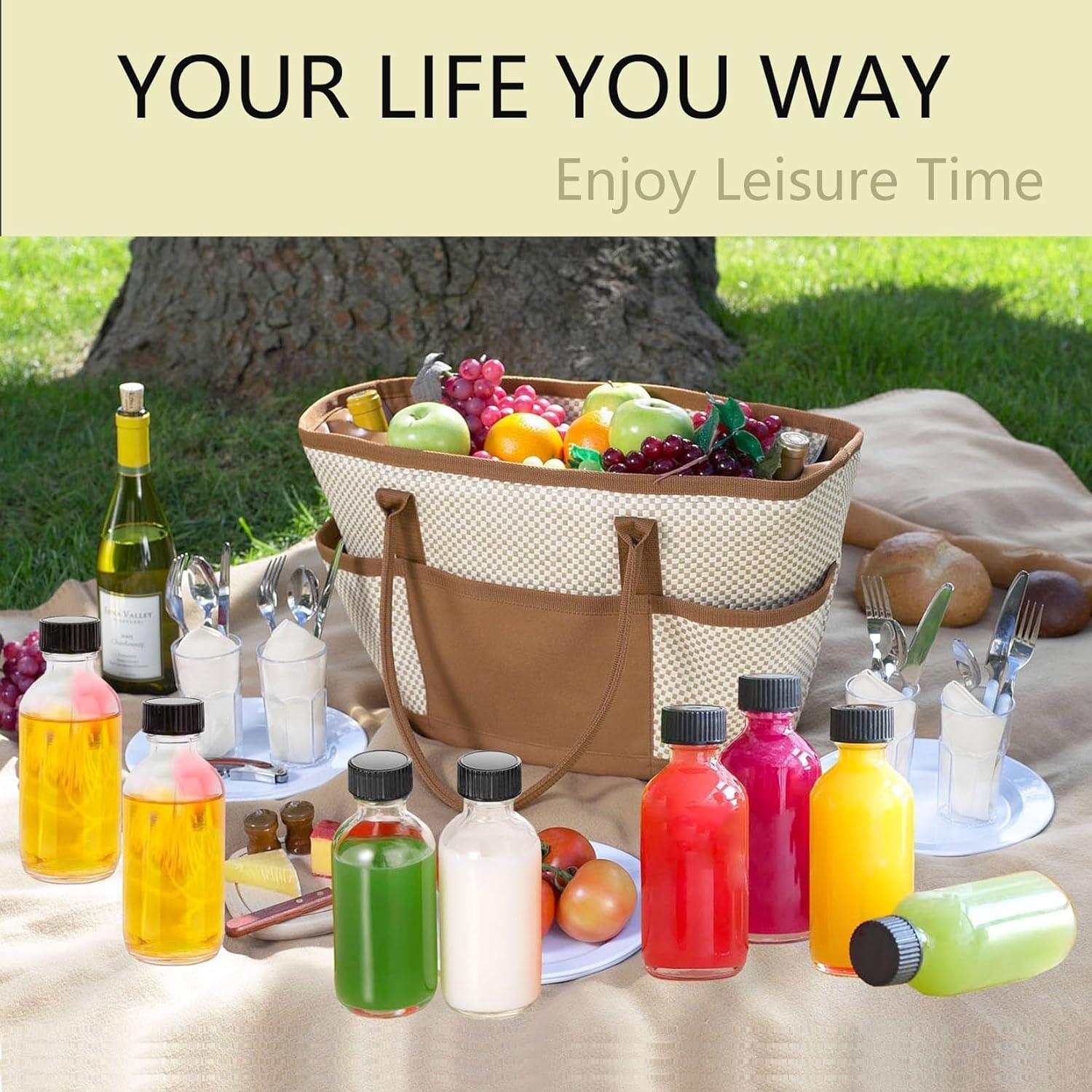 DIDITIME 6 Botellas de Vidrio 60 ml con Tapas y Embudos